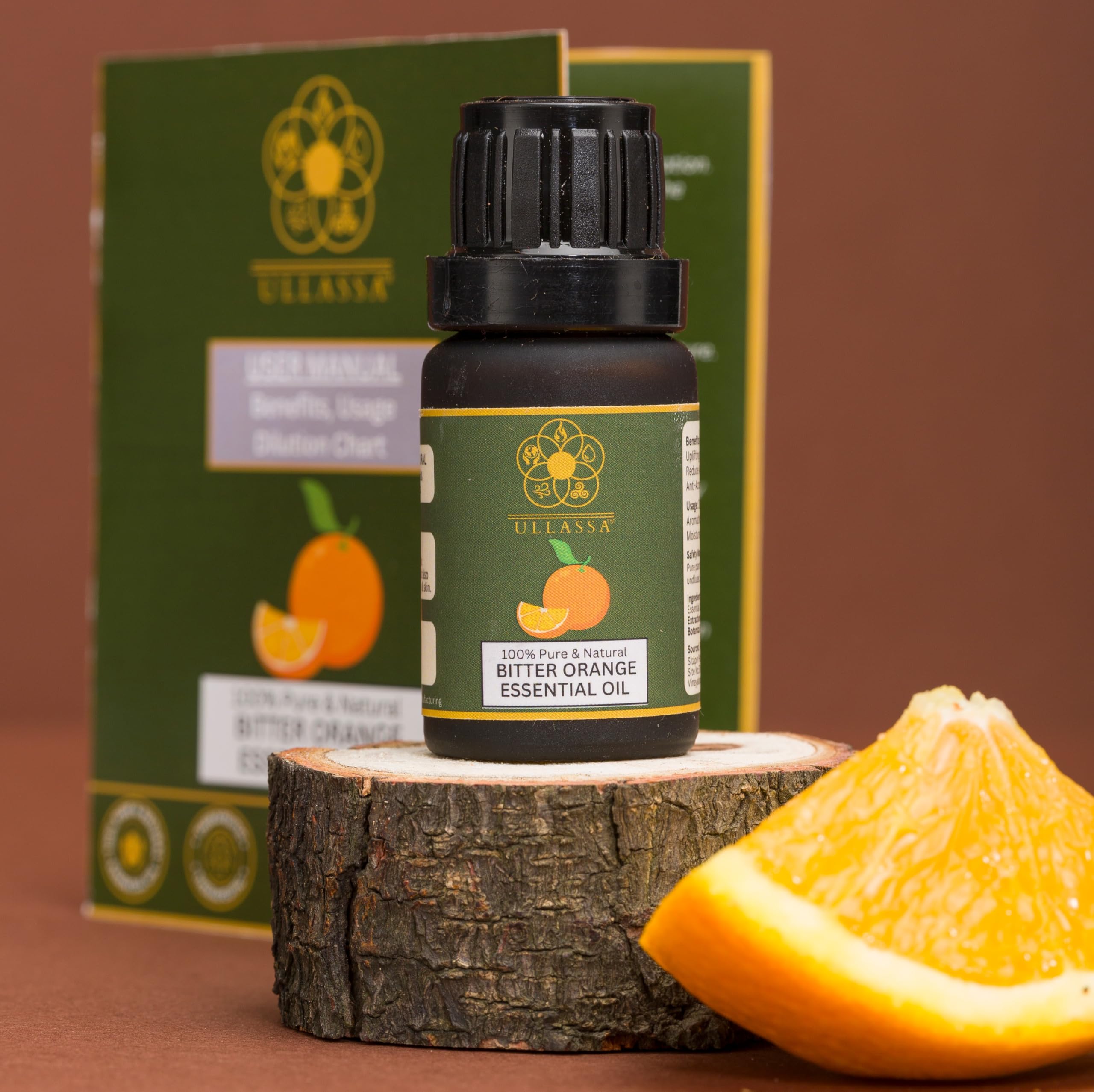 ULLASSA Bitter Orange Essential Oil | Anti-ageing, Improved Complexion, Skin Toning | Uplifting & Energizing | 100% Pure & Natural | Citrus aurantium (Pack of 4)
