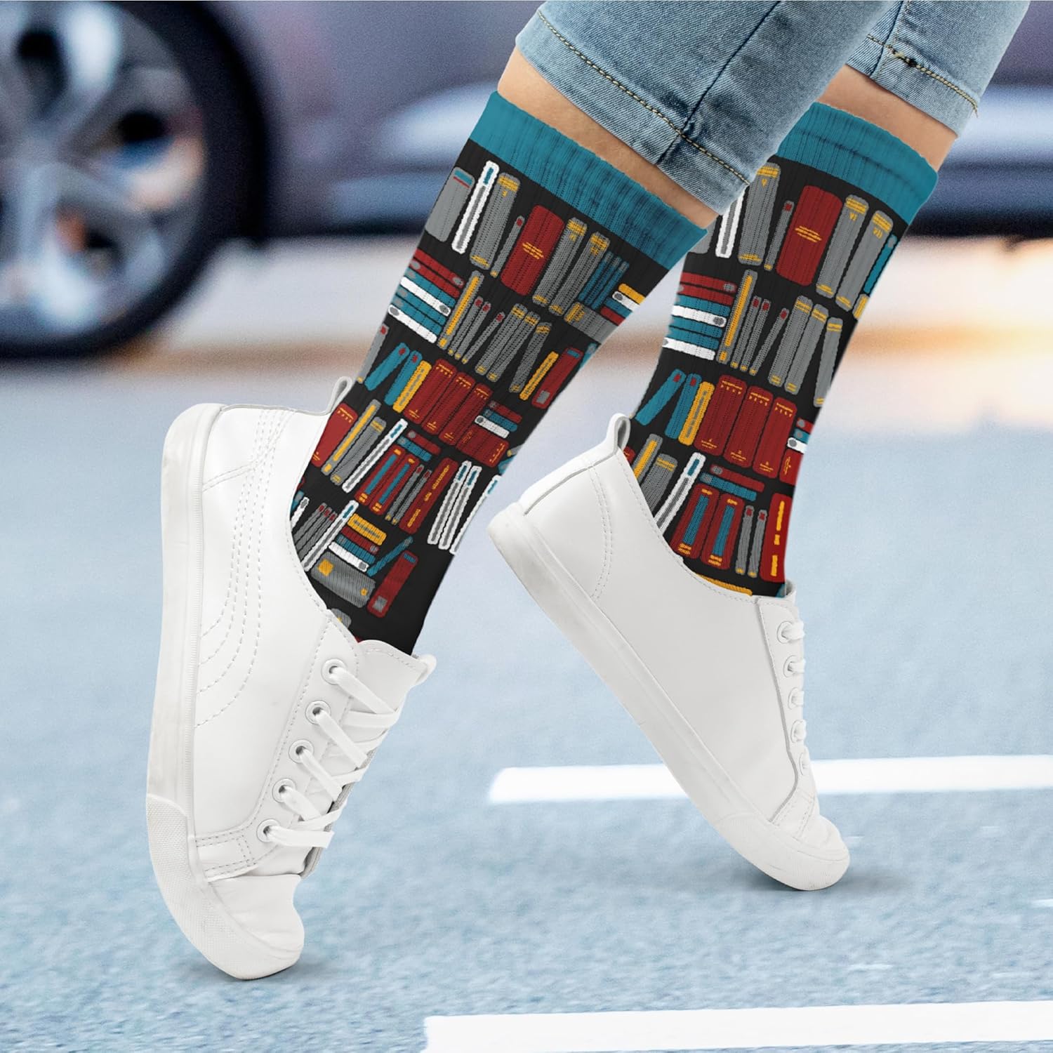 ZAGKOO Book Socks - Reading Socks for Women, Men - Funny Gifts for Book Lover, Reader, Reading Lover, Bookish, Bookworm - Image 3