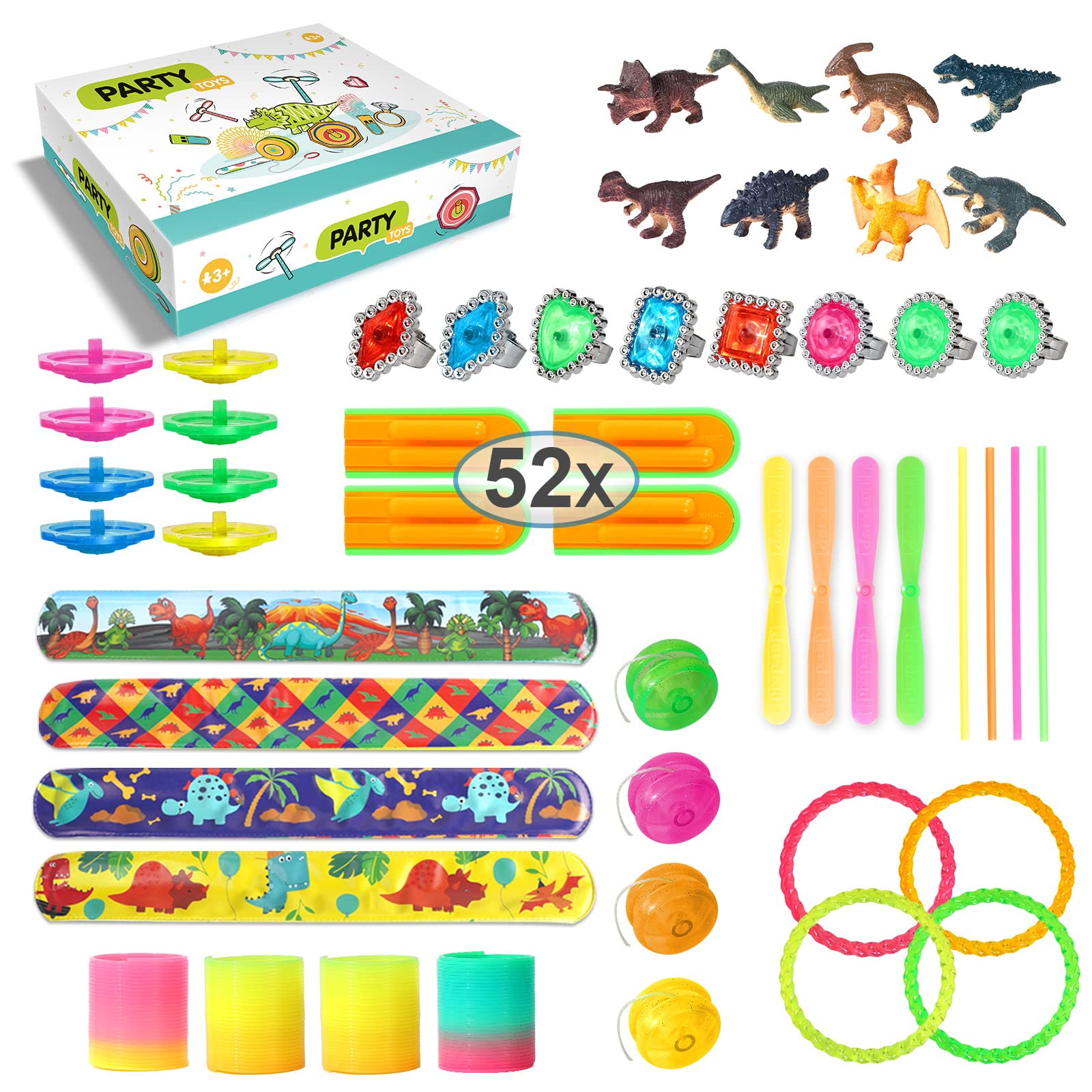 52 PCS Party Bag Fillers for Kids Pinata Children's Birthday Party Favours Supply Carnival Prizes Christmas Stocking Stuffers Classroom Rewards Gift Toys for Boys Girls