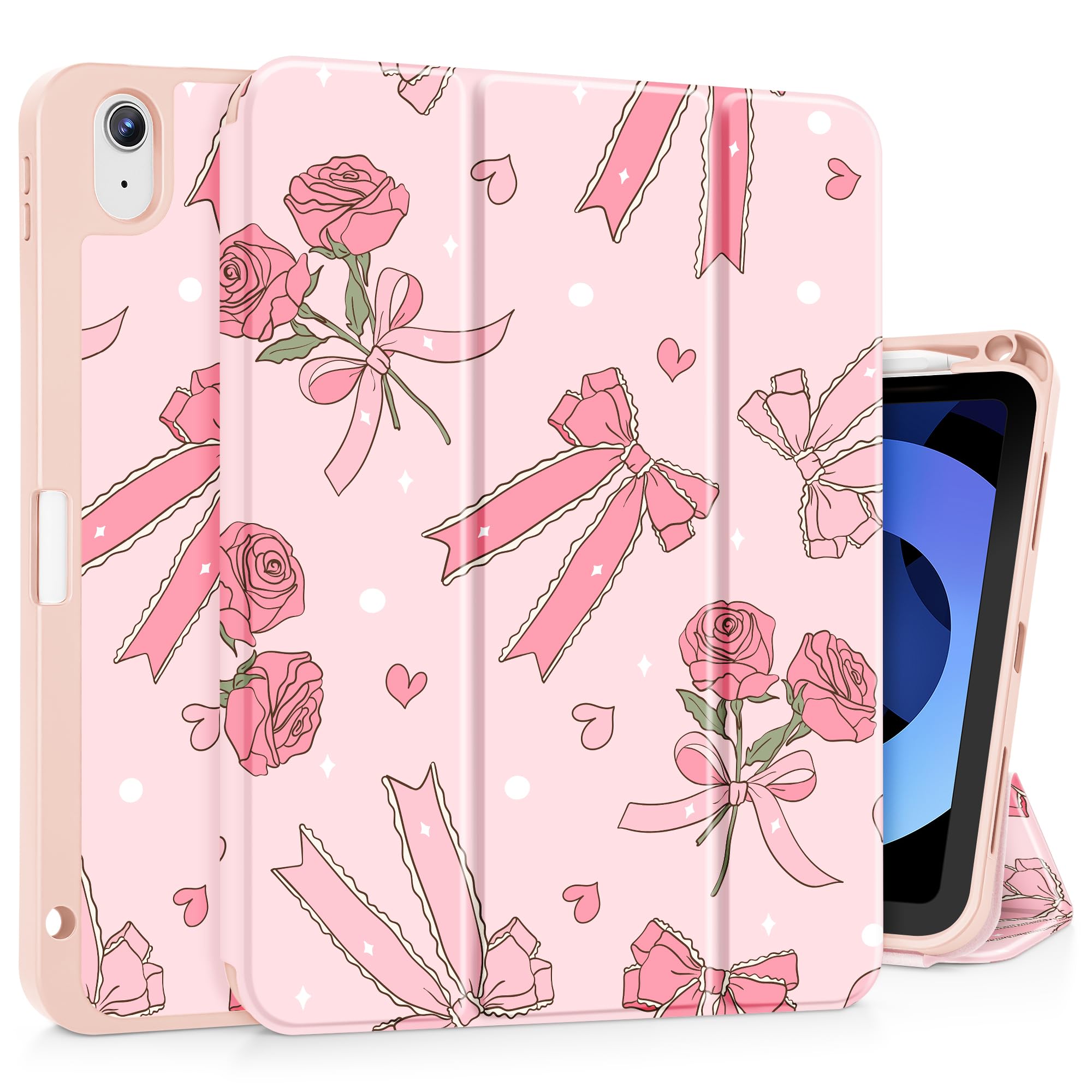 Tuiklol Case for iPad Air 11 inch (M3 2025/M2 2024) 7th/6th Gen/iPad Air 10.9 inch 5th/4th Gen 2022 2020 with Pencil Holder,Slim Protective Auto Sleep