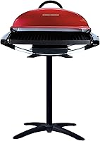 Vista 8 de Parrilla eléctrica George Foreman GFO201R, para interiores y exteriores , Antiadherente, Rojo