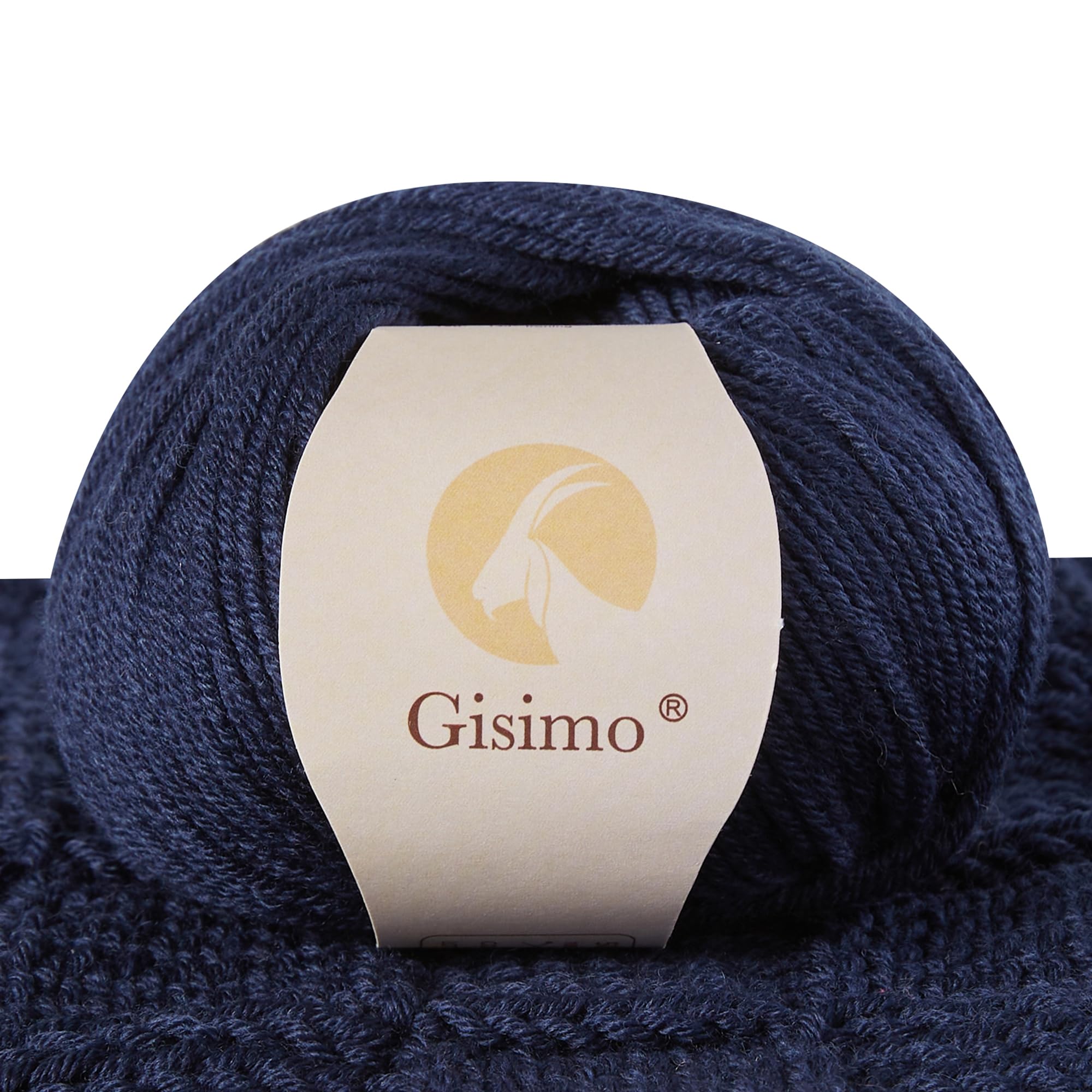 100% Merino Wool Yarn, 6-Ply Luxurious and Soft Yarn for Hand Knitting & Crocheting, 1.76 OZ/50g, 127 yds/116 Meters (Navy Blue, 1 Ball)