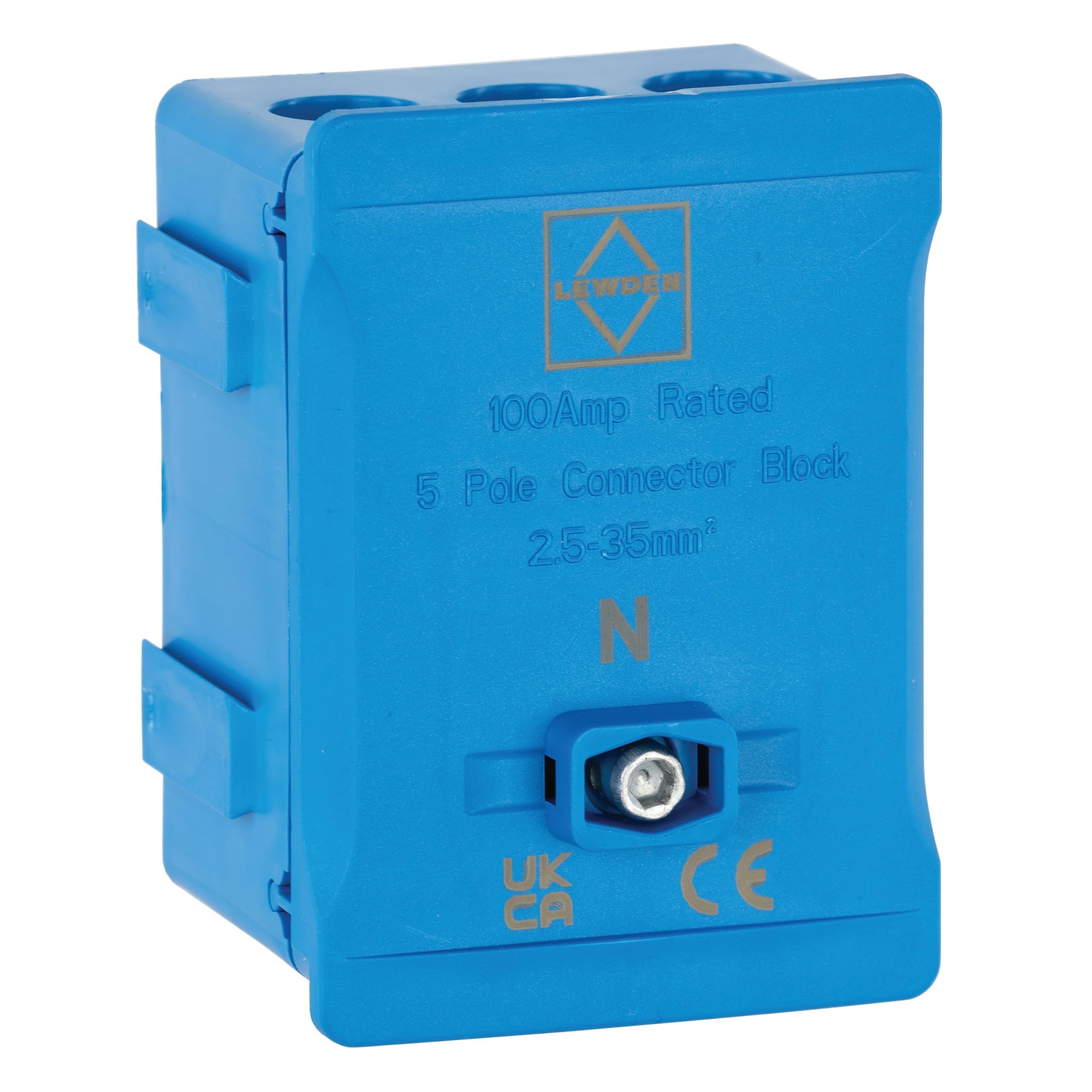 DT1005BL Terminal Block, 100A Single Pole, 2.5-35mm² Cable Capacity, Blue Lewden