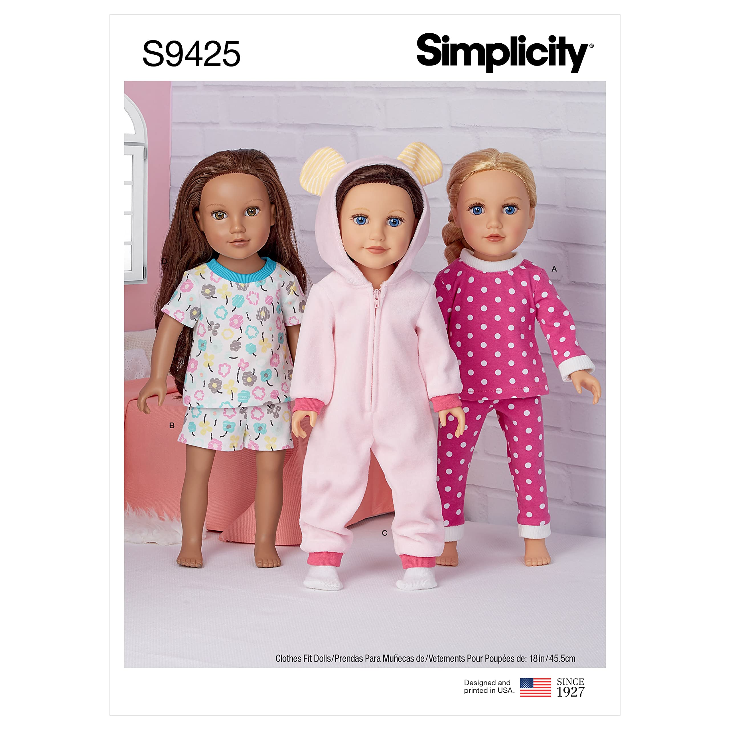 Simplicity White Sewing Pattern S9425 Casual Doll Clothes,