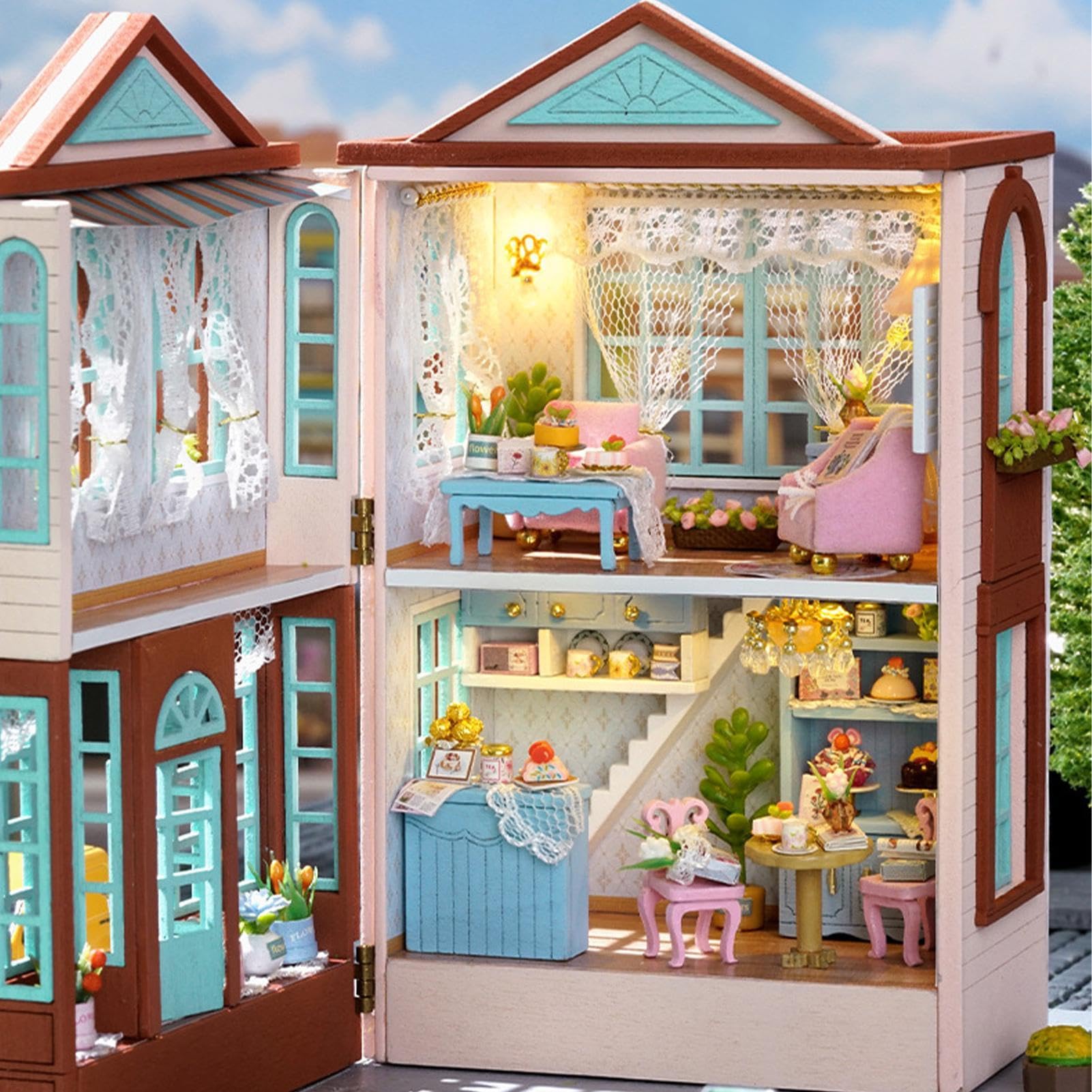 Kit fai da te, mini casa in legno, fatto a mano, artigianato in miniatura