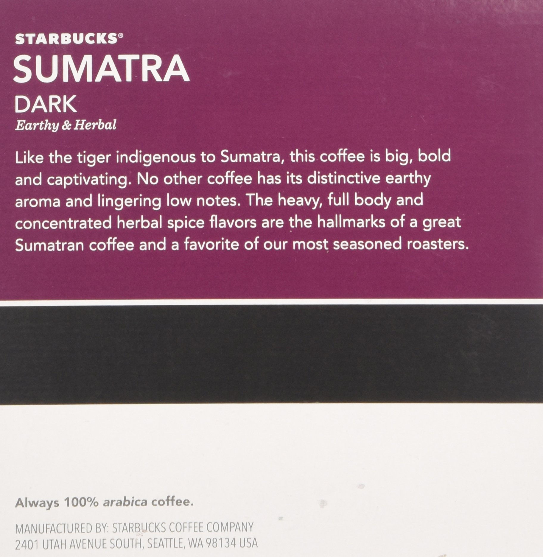 Amazon.com: Starbucks Coffee K-Cup Pods, Sumatra, 24 Count (Pack of 2) :  Grocery & Gourmet Food
