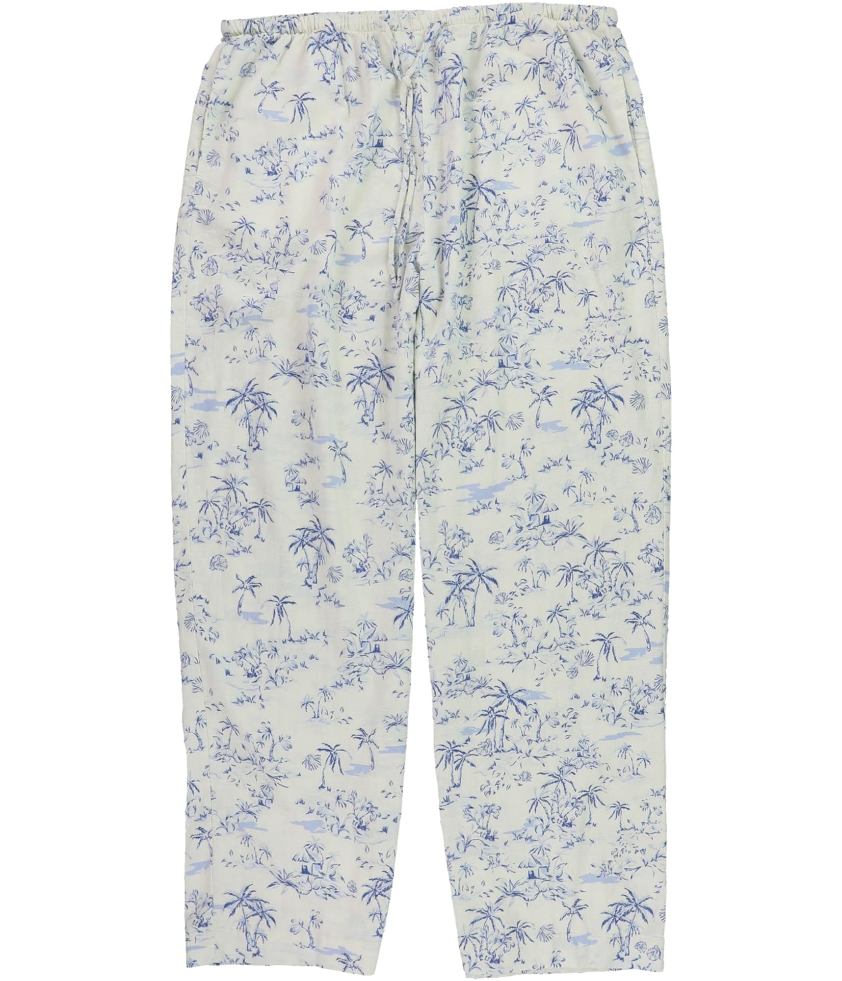 COTTON ON Womens Haven Linen Tropical Casual Wide Leg Pants Blue 8