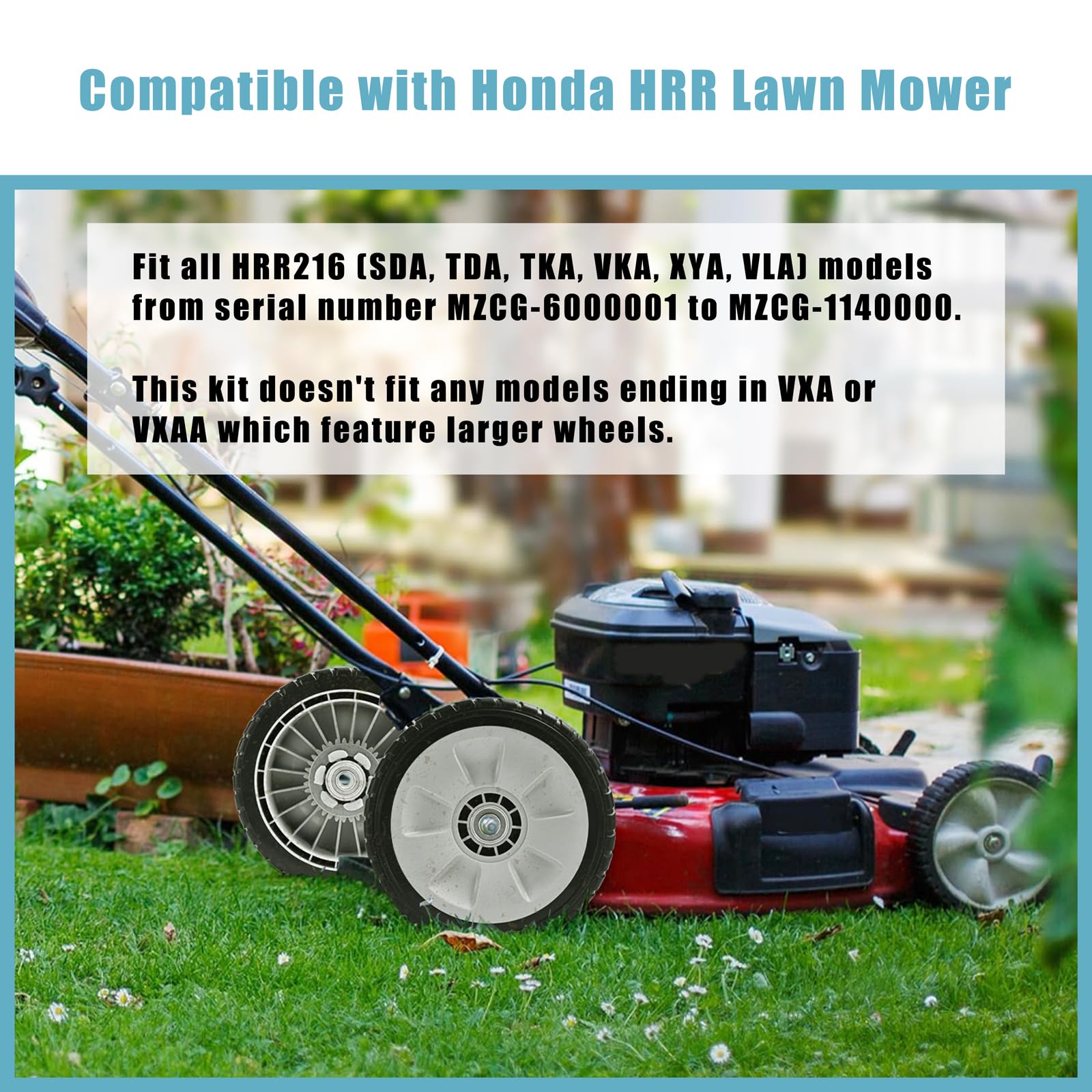 HRR216 - Rueda de transmisión trasera para cortacésped 42710-VE2-M02ZE 42710-VE2-M00ZE 42710-VE2-M01ZE 42710-VG3-B00, rueda de 8 pulgadas compatible con HRR216 HRS216 HRT216 Camina detrás del