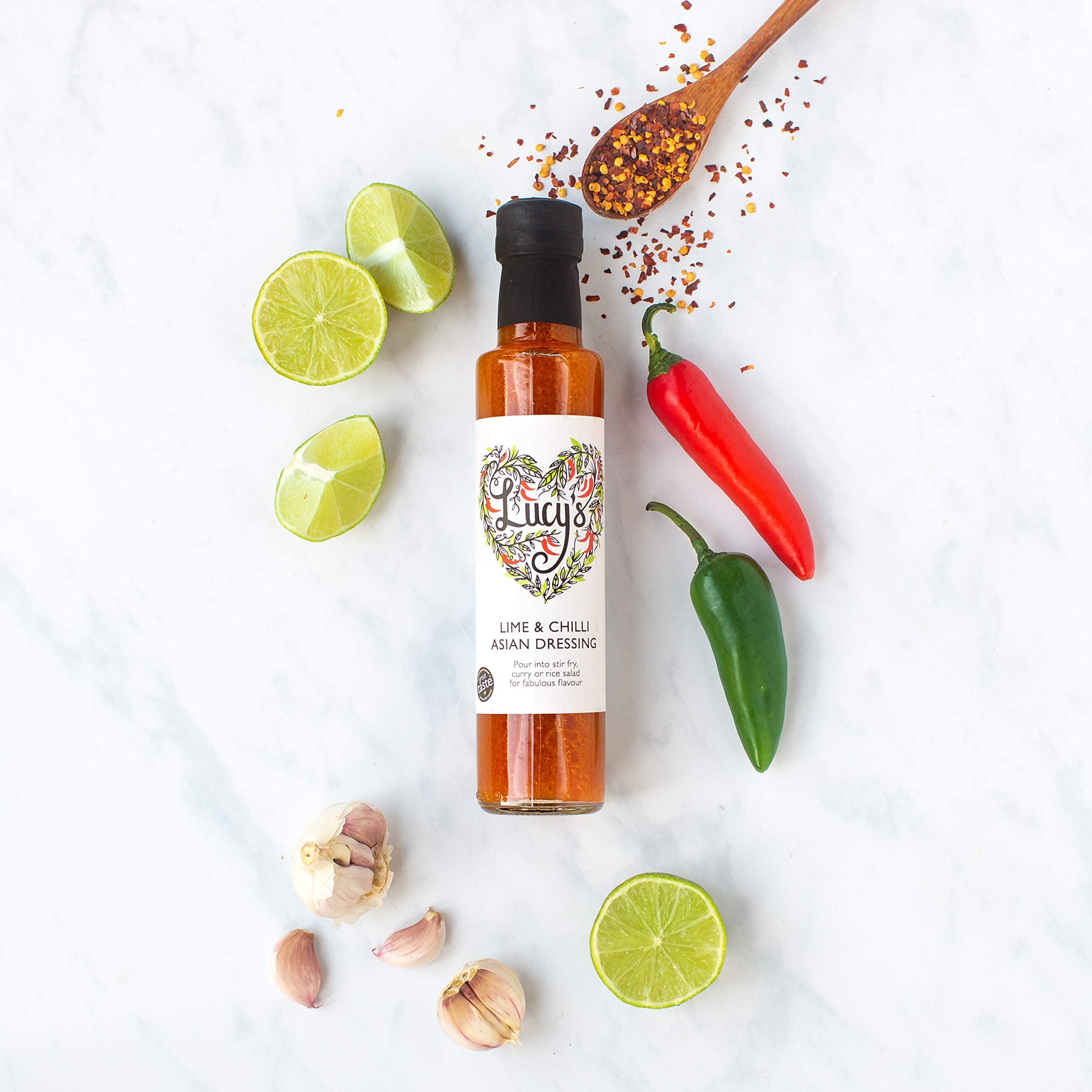 Lucy's Dressings - Great Taste Bundle; Original French Dressing, Lime & Chili Asian Dressing und Honey & Senf Golden Dressing - 3 x 250ml