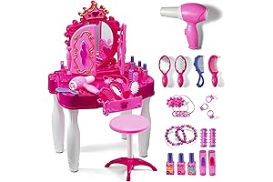 Mesa para niñas de juego de tocador con luces y sonidos (21 piezas)