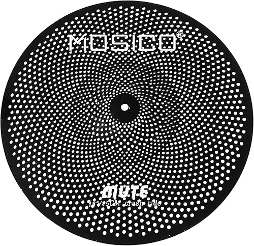 Miniatura 7 de Paquete de platillos de bajo volumen con juego de silenciadores negros de 25,4 cm splash + 35,6 cm hi-hat + 40,6 cm crash + 45,7 cm crash + 50,8 cm