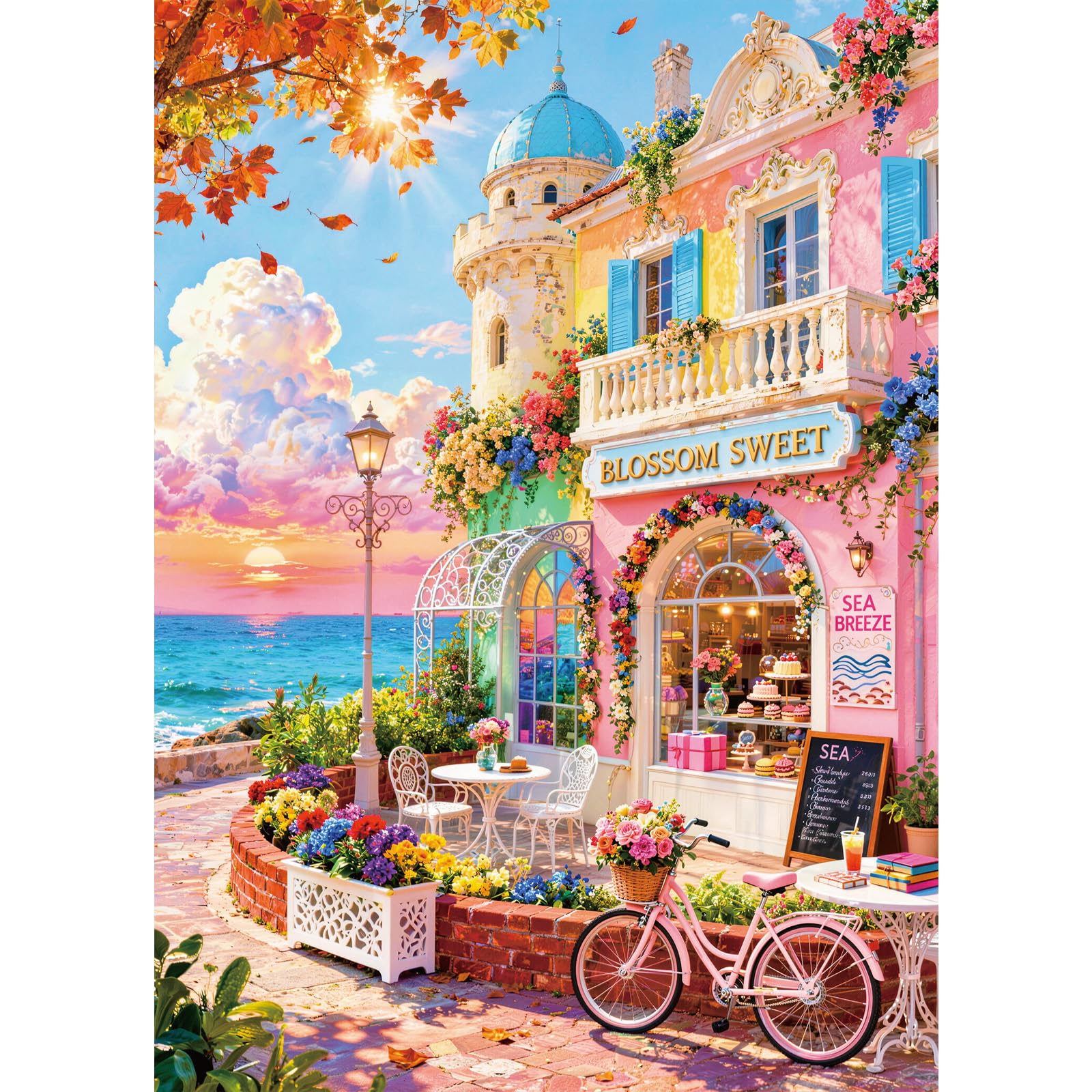 Jigsaw Puzzles For Adults 1000 Dessert shop by the sea โ image 1