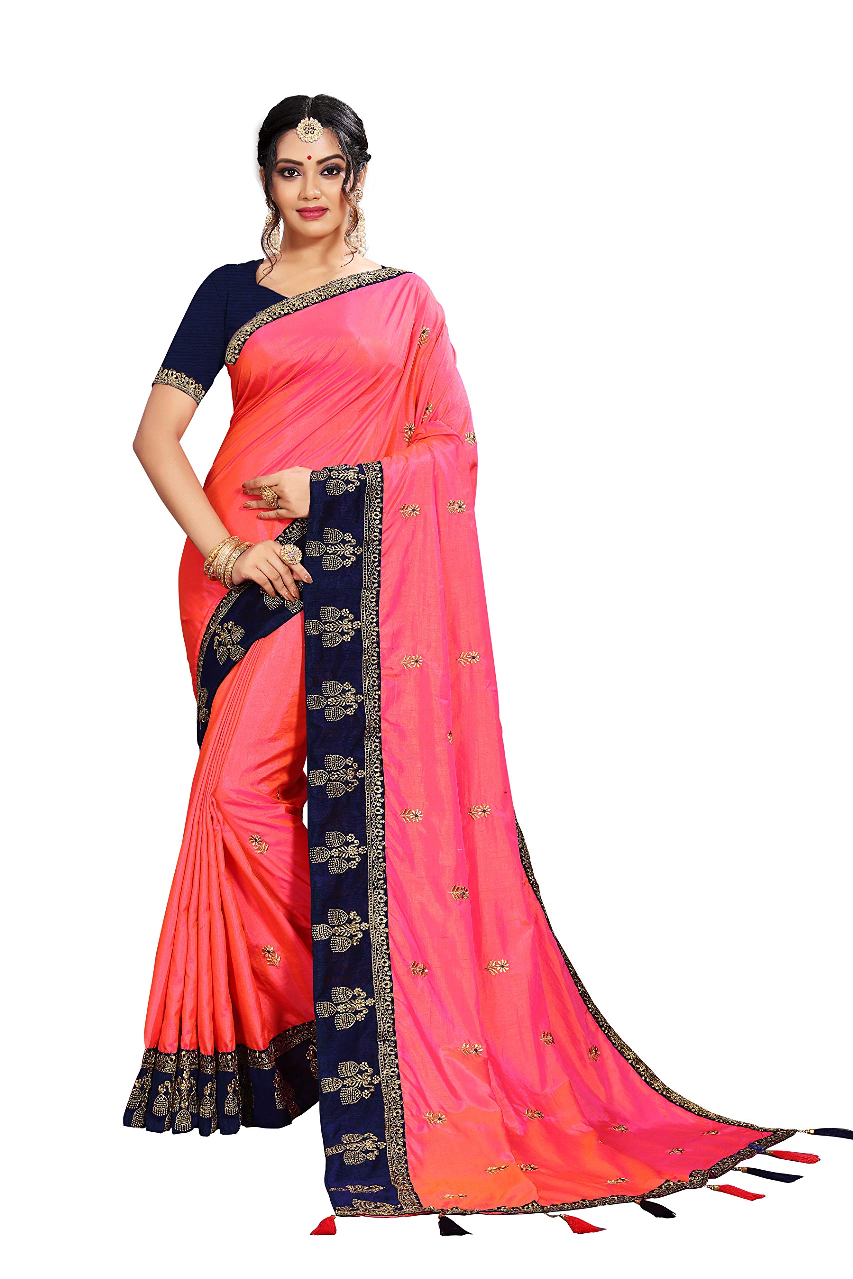 FASHION RITMOSilk Embroidery Saree For Women's.