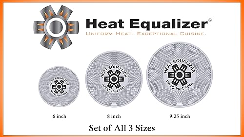 Miniatura 2 de Juego de 3 difusores de calor para estufas de gas de 6 a 8 a 9.25 pulgadas de grado comercial de alto pulido – Placa caliente de aluminio y aleación