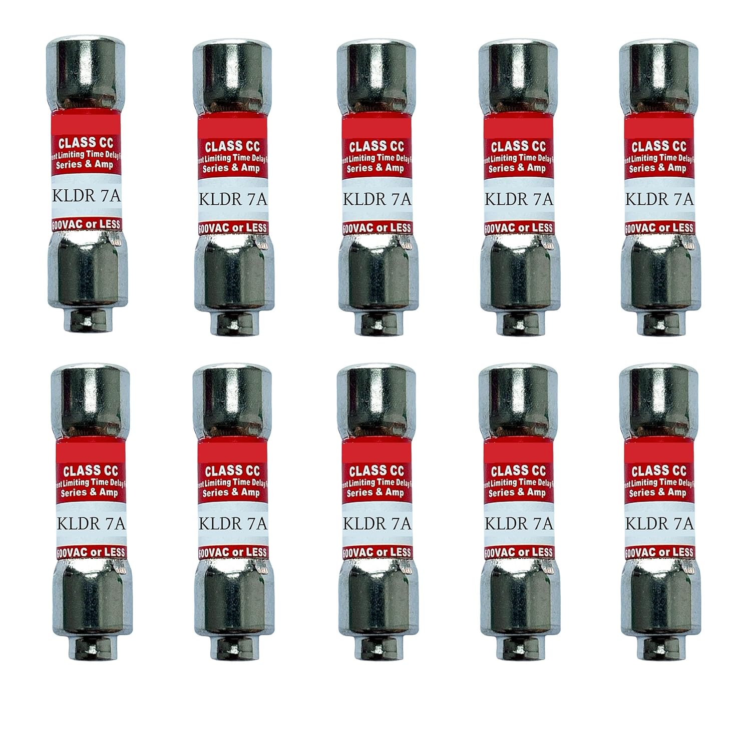 10-Pack New KLDR-7 KLDR-7A 600Vac Time Delay Fuse,KLDR 7A Class CC Cartridge Fuse