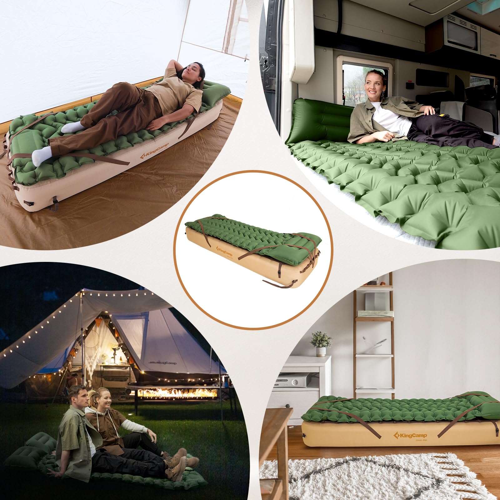 KingCamp Aufblasbares Bettgestell mit Camping Luftmatratze