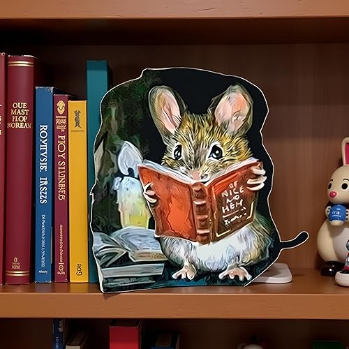 3 calcomanías de pared 3D con agujero de ratón, libro de lectura de ratón en pared, a prueba de agua, divertidas calcomanías de pared para
