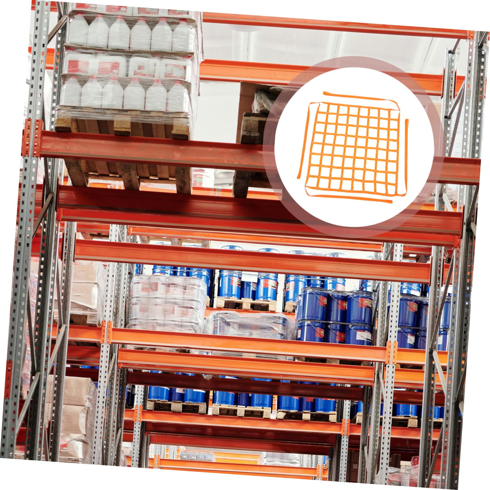 SOLUSTRE Ladungssicherungsnetz aus Polyester Fliegengittergewebe Orange Reißfest und Zugfest für Transport Bauarbeiten und Containerladung | Hebenetzgurte zum Aufhängen, Baunetz mit Hoher Tragfähigkeit, Reißfestes Netzgewebe