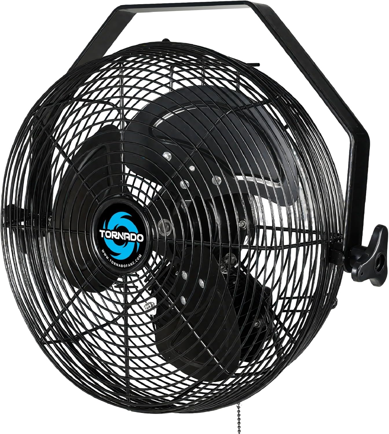 Tornado 18 Inch Outdoor IPX4 Water-Resistant Wall Mounted Fan, 3 Speed High Velocity Metal Industrial Wall Fan For Commercial, Residential and Greenhouse, 1/6 HP 6.6 FT Cord UL Safety Listed, Black