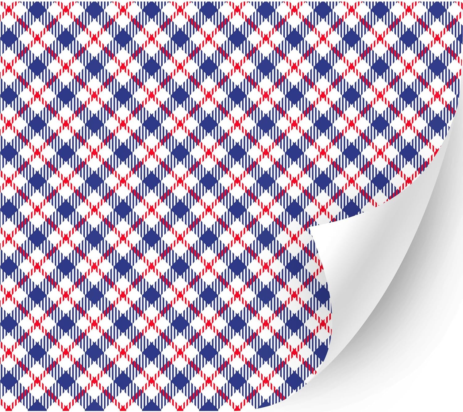 HTV4U Plaid & Checker Box Heat Transfer Vinyl (Red and Blue Tartan, 13.5" x 5 Yards) - Iron on Vinyl, Heat Press Paper, Graphic Design Printed Patterns for Special Event,