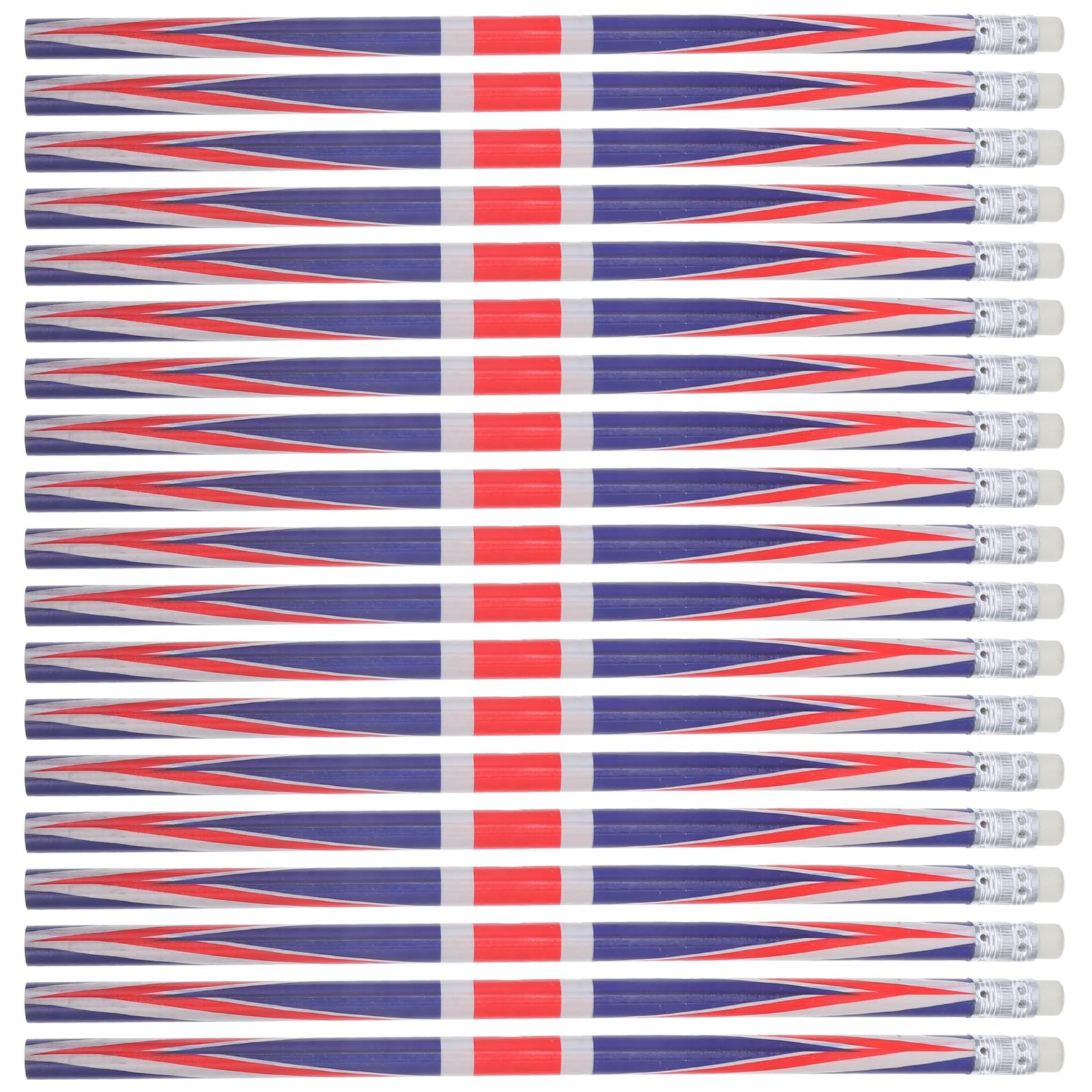 Lot de 60 Crayons en Bois Décoratifs Motif Drapeau Anglais, Couleurs Variées, Faciles à Ranger, pour L'école et Occasions Spéciales