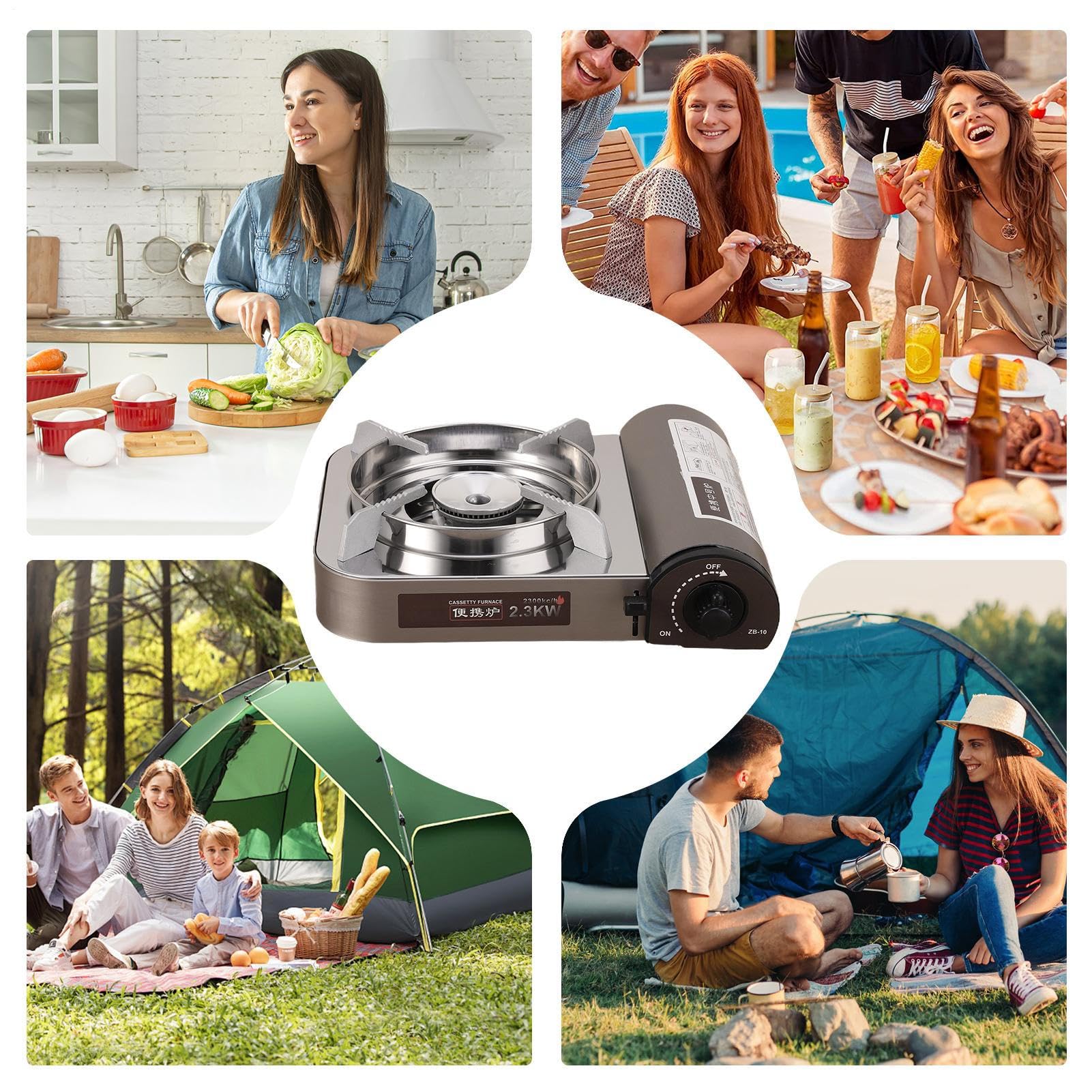 Estufa De Camping Pequeña Parrilla Barbacoa Cocina Portátil | Estufa De Barbacoa Compacta Resistente A Altas Temperaturas Para Pesca, Senderismo, Terraza Y Acampada