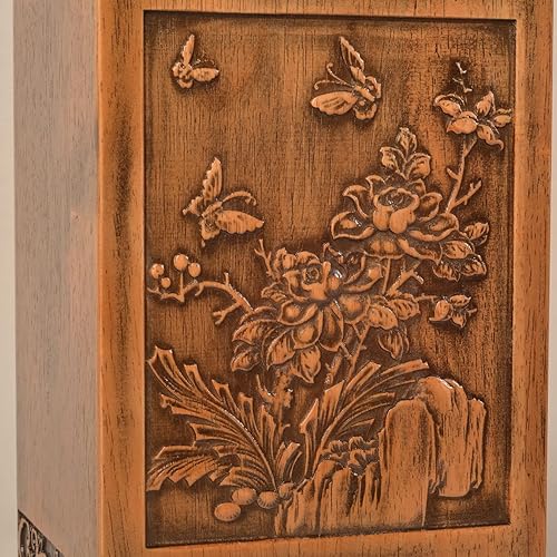 Miniatura 4 de KIMNAG Urna de cremación de madera para cenizas de madera humanas, caja decorativa, urnas funerarias para adultos, hombres y mujeres, con bolsa de