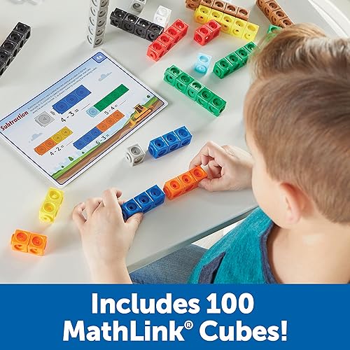 Miniatura 45 de Learning Resources MathLink Cubes - Juego de actividades de matemáticas preescolares – Artículos imprescindibles para el aula, suministros escolares