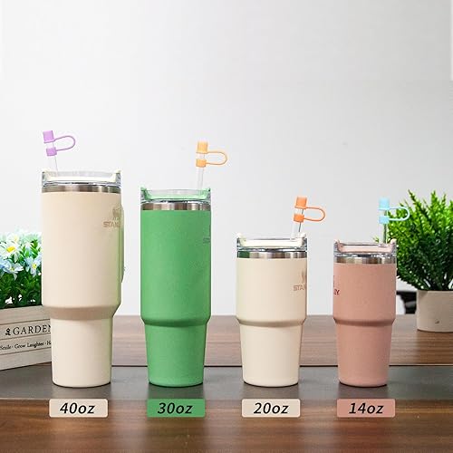 Miniatura 2 de Haloward Fundas de silicona reutilizables para popotes de 0.4 pulgadas y se adaptan a los vasos más calientes de Estados Unidos, para StanleySimple