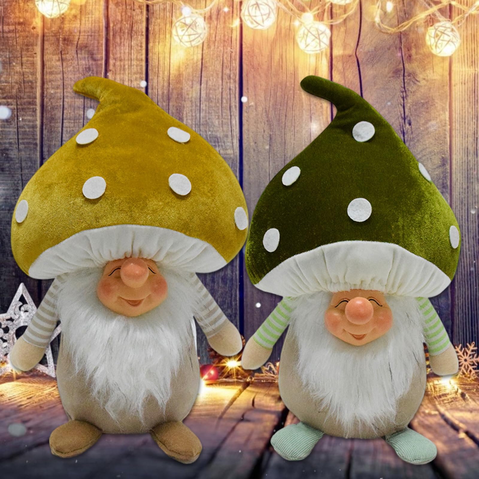 Gnomos Navidad con Cabeza Champiñones Delicados Figuras Gnomos Cabeza para Solsticios Invierno Y Decoraciones Navideñas