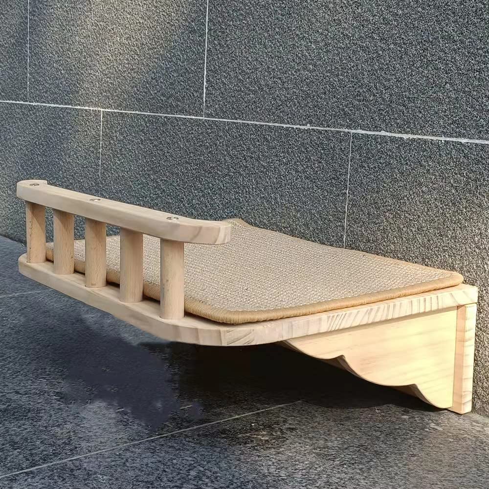 Seleeka Wall Mounted Cat Step Bed with Scratching Pads Posts for Indoor