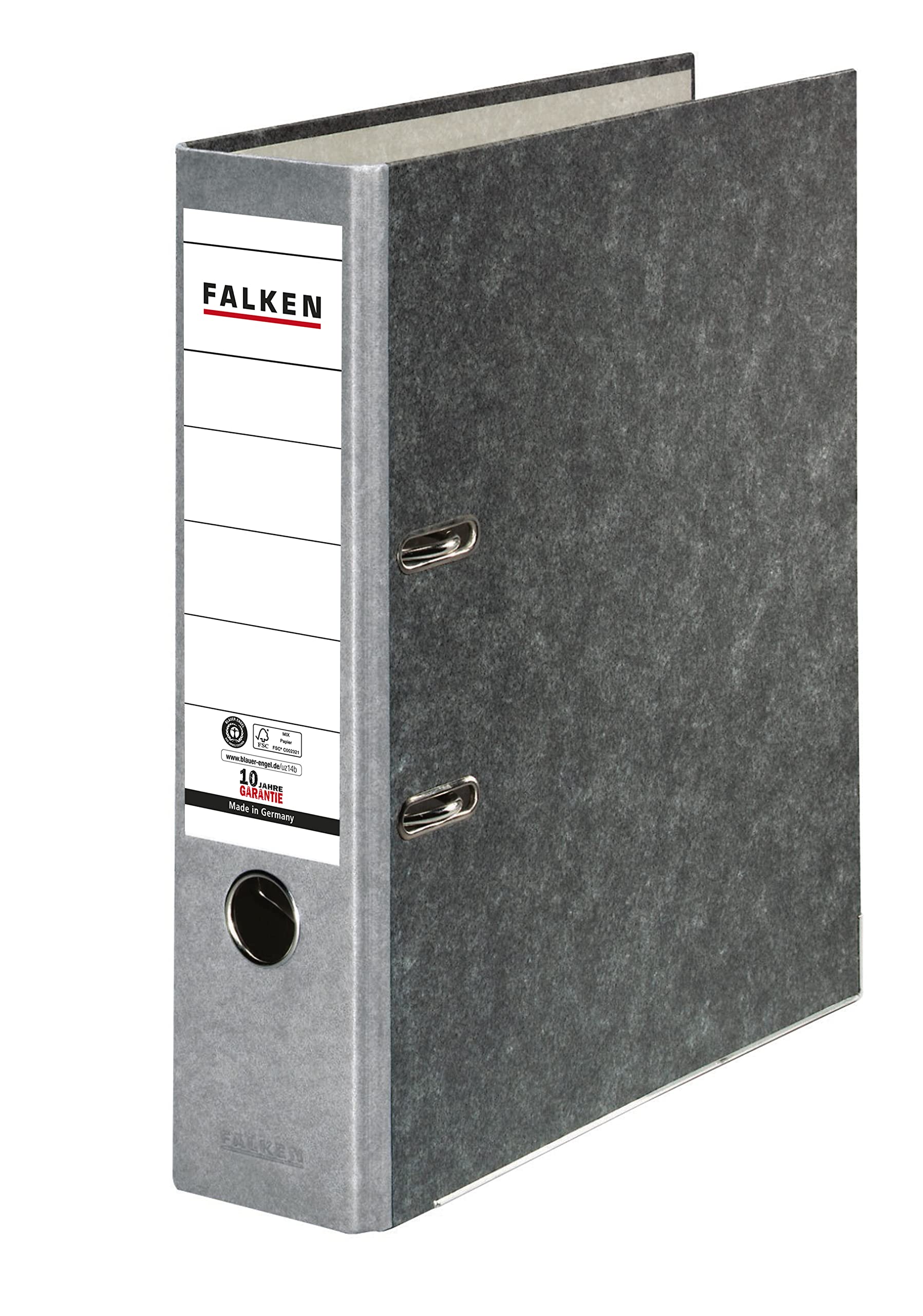 Exacompta Falken - Réf. 10311975002F - 1 Classeur à levier Papier marbré A4 RECYCLING - Gris-dos gris