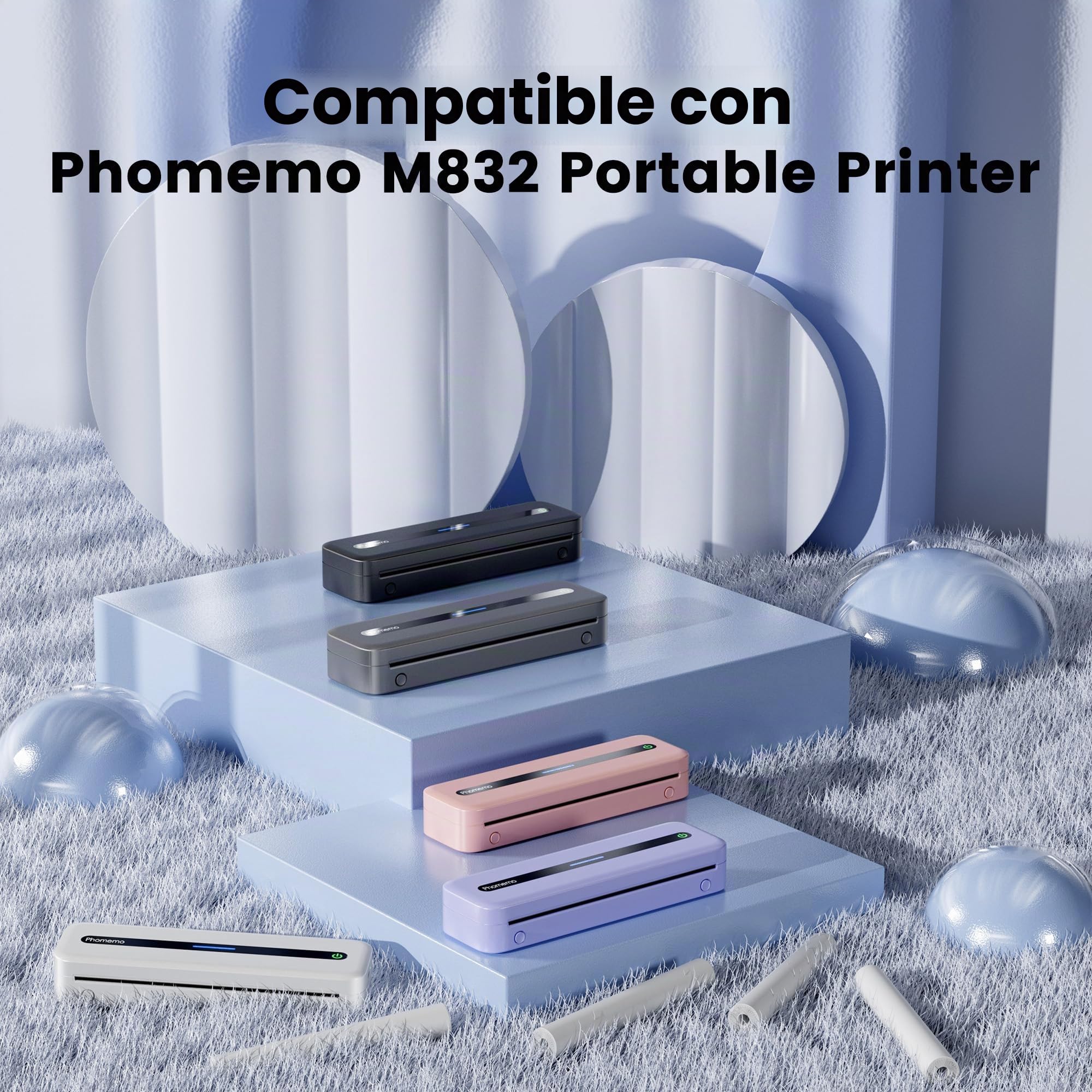 Phomemo Papel de Impresión Térmica A4 4 Rollos, 210x297 mm, Sin Bisfenol A