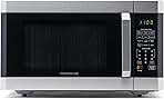 Farberware Countertop Microwave 1100 Watts, 1.6 cu ft - Smart Sensor Microwave Oven With LED Lighting and Child Lock - Perfect for Apartments and Dorms - Easy Clean - Stainless Steel