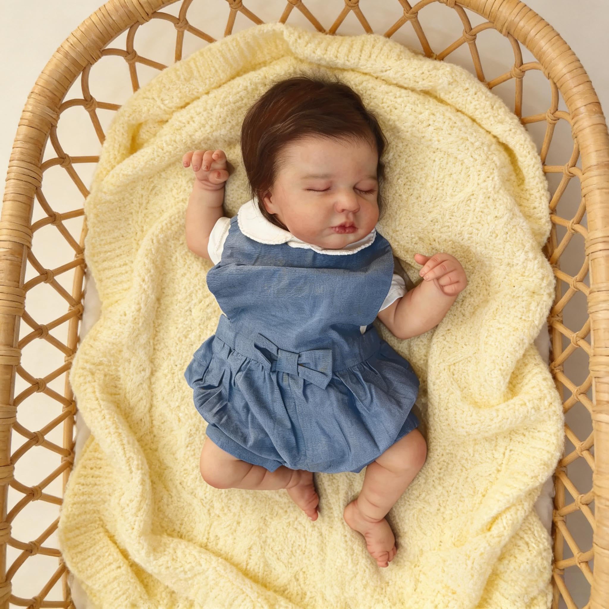 RXDOLL Reborn Baby Dolls silikonowe winylowe lalki na całe ciało, 50 cm, realistyczna lalka dla maluchów, realistyczna lalka noworodka, wodoodporne zabawki dla dzieci w wieku od 3 lat
