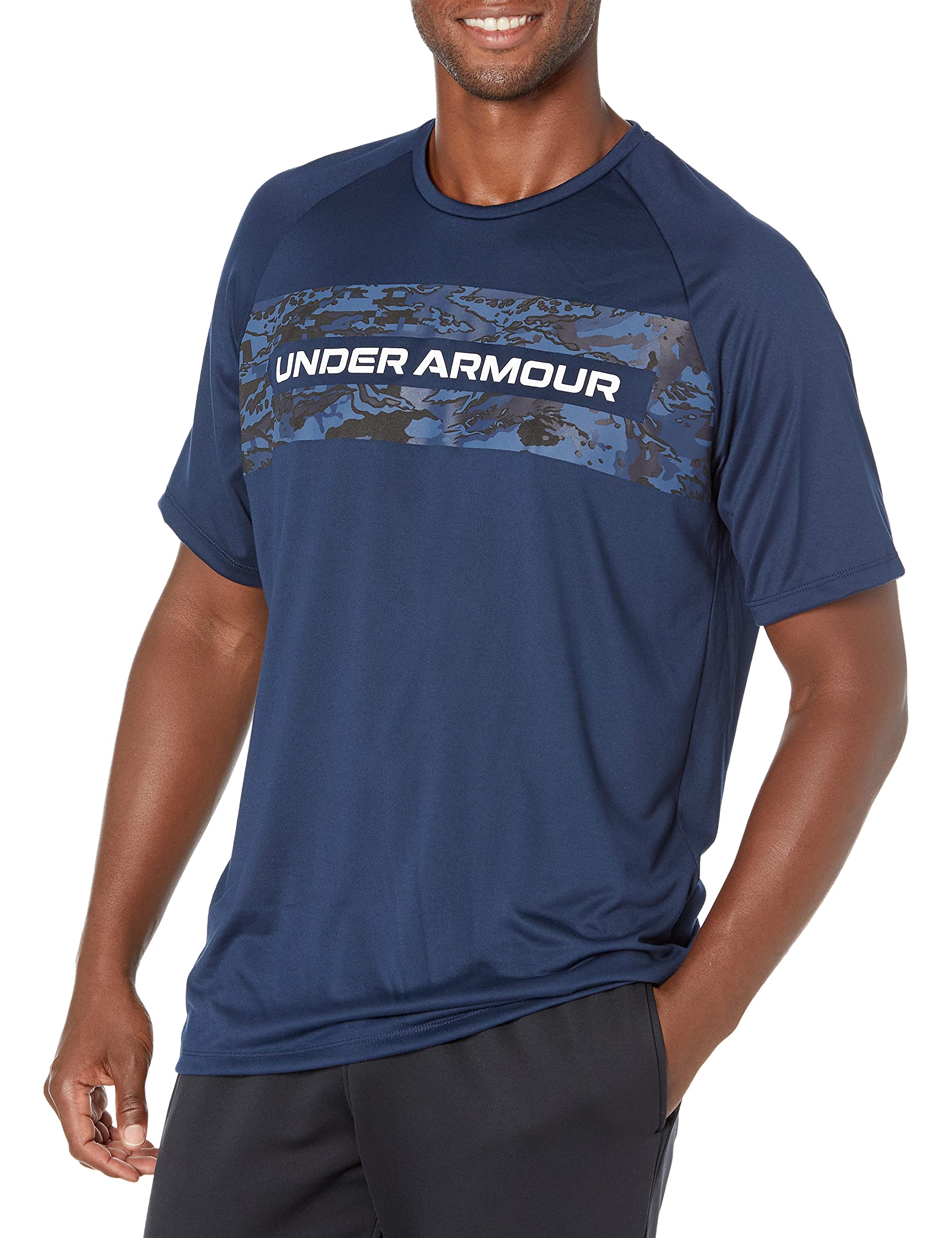 Under Armour Men's Tech 2.0 Boxed Camo Short Sleeve T-Shirt, Academy Blue (408)/White, Small