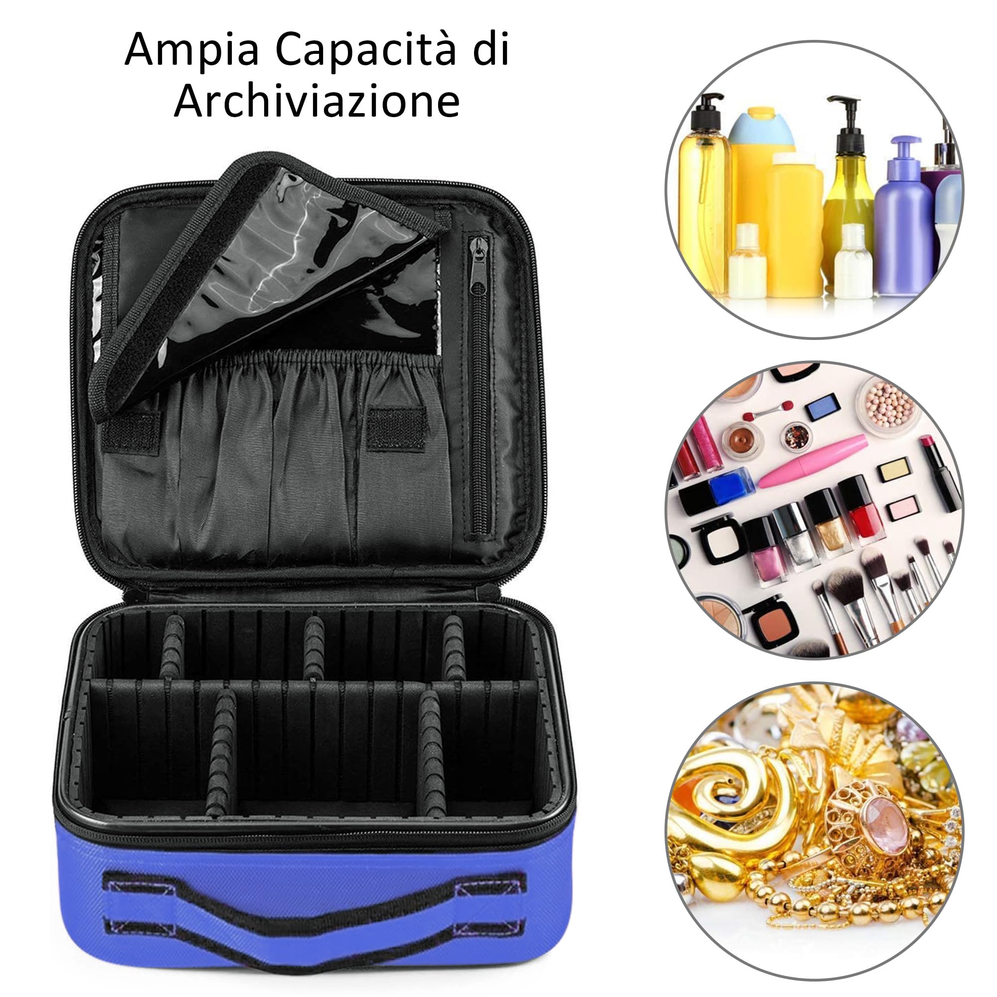 Beauty Case da Viaggio Donna Borsa Cosmetica Professionale Portatile Trousse Make Up Organizers Trucchi Ragazza Valigetta Porta Trucchi con Divisori Regolabili
