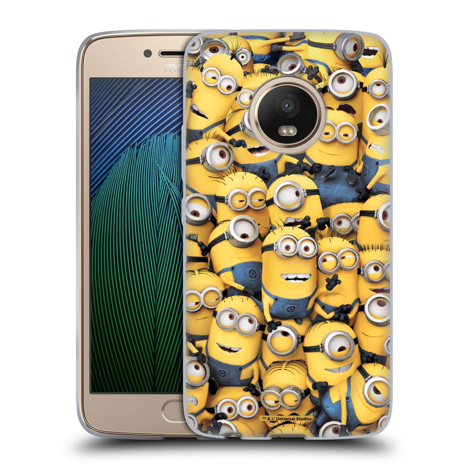 Head Case DesignsHead Case Designs Officially Licensed Despicable Me Pattern Funny Minions Soft Gel Case Compatible with Motorola Moto G5 Plus