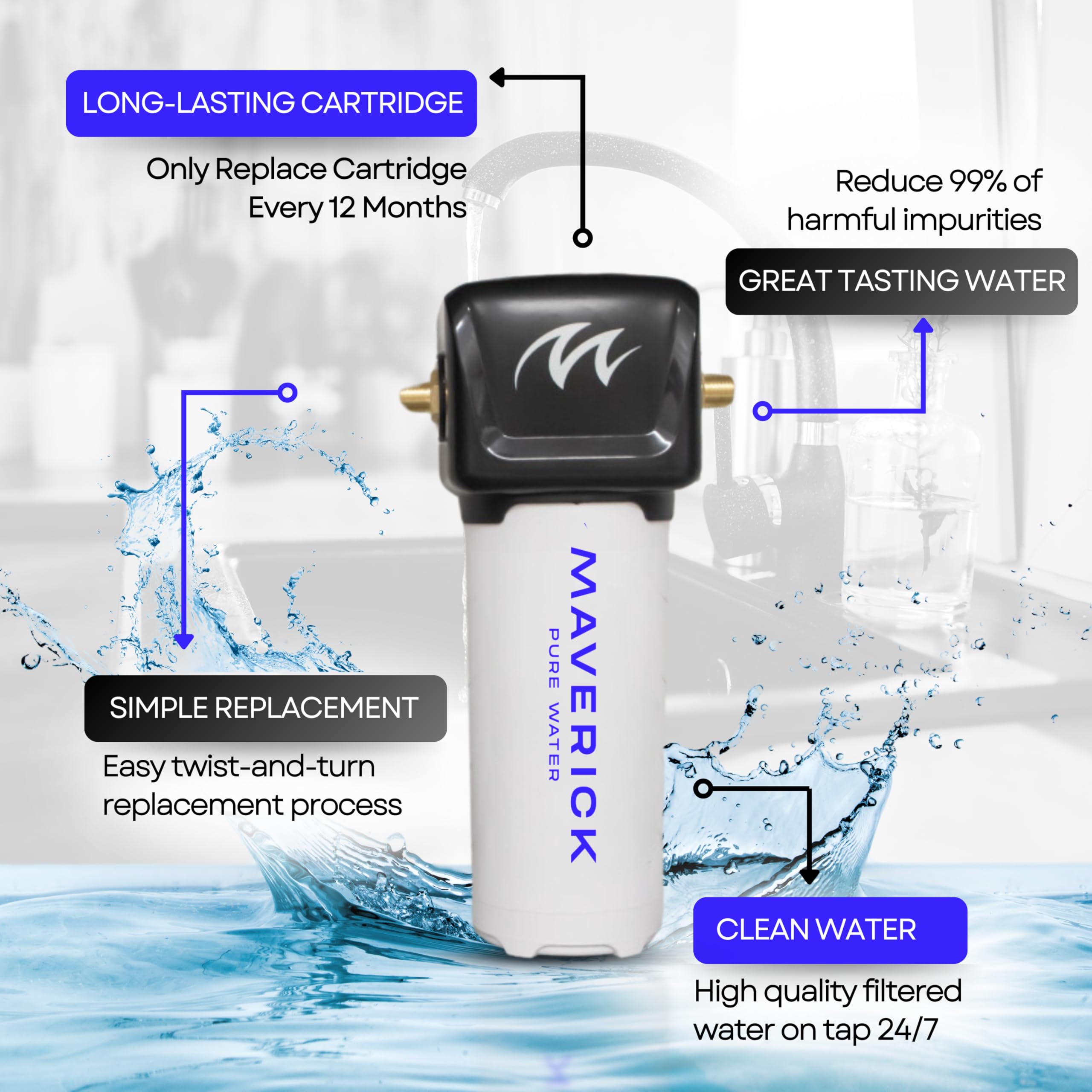MAV 02 - NEW Limescale Removal Under Sink Water Filter By Maverick (UK  Based) Eco-Friendly, Easy Set Up, + 99% of Contamination : Amazon.co.uk:  DIY & Tools