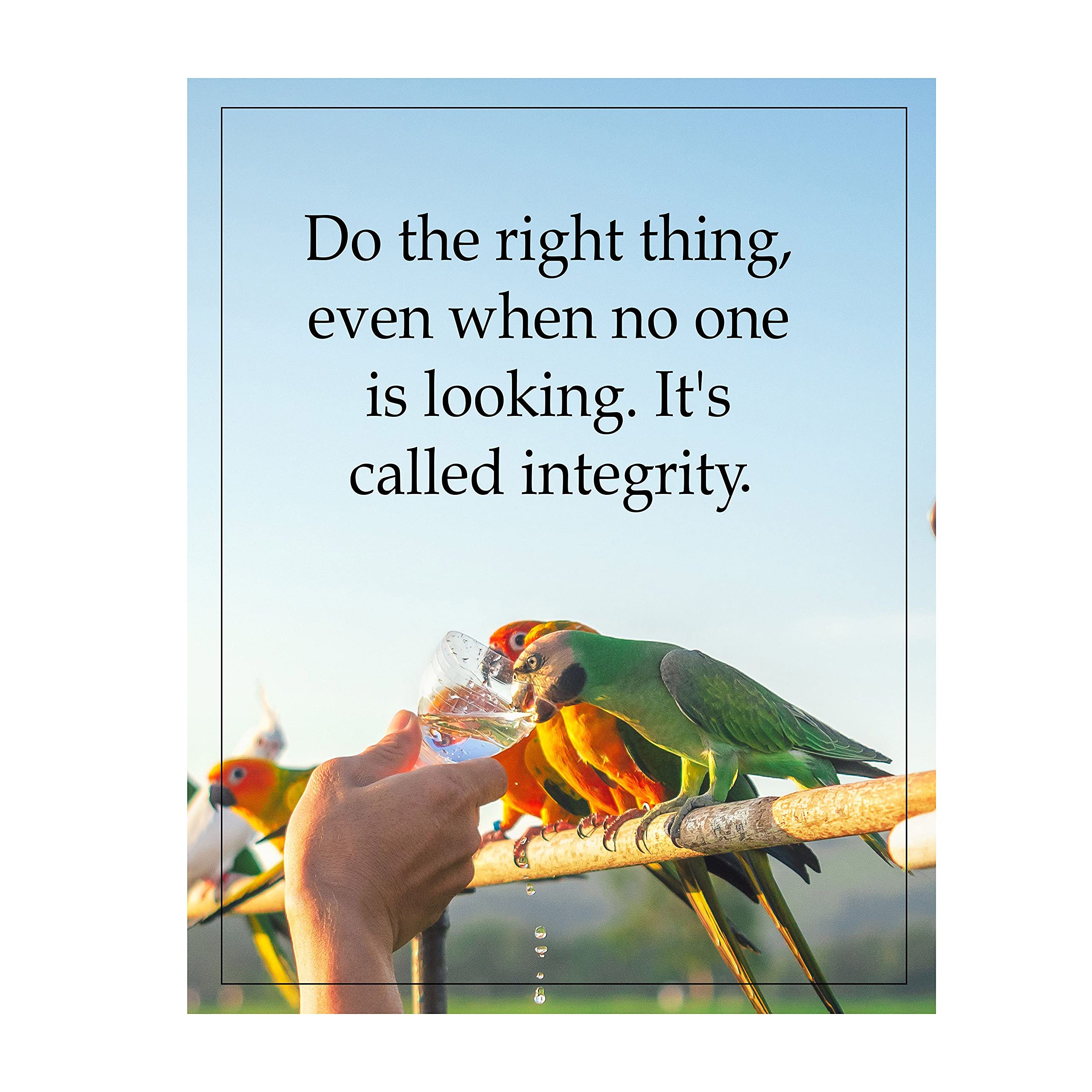 Integrity-Do the Right Thing - Inspirational Wall Art Decor, This Modern Typographic Inspirational Wall Art Print Is An Ideal Wall Print For Home, Office, School, or dorm Decor, Unframed - 8 x 10”