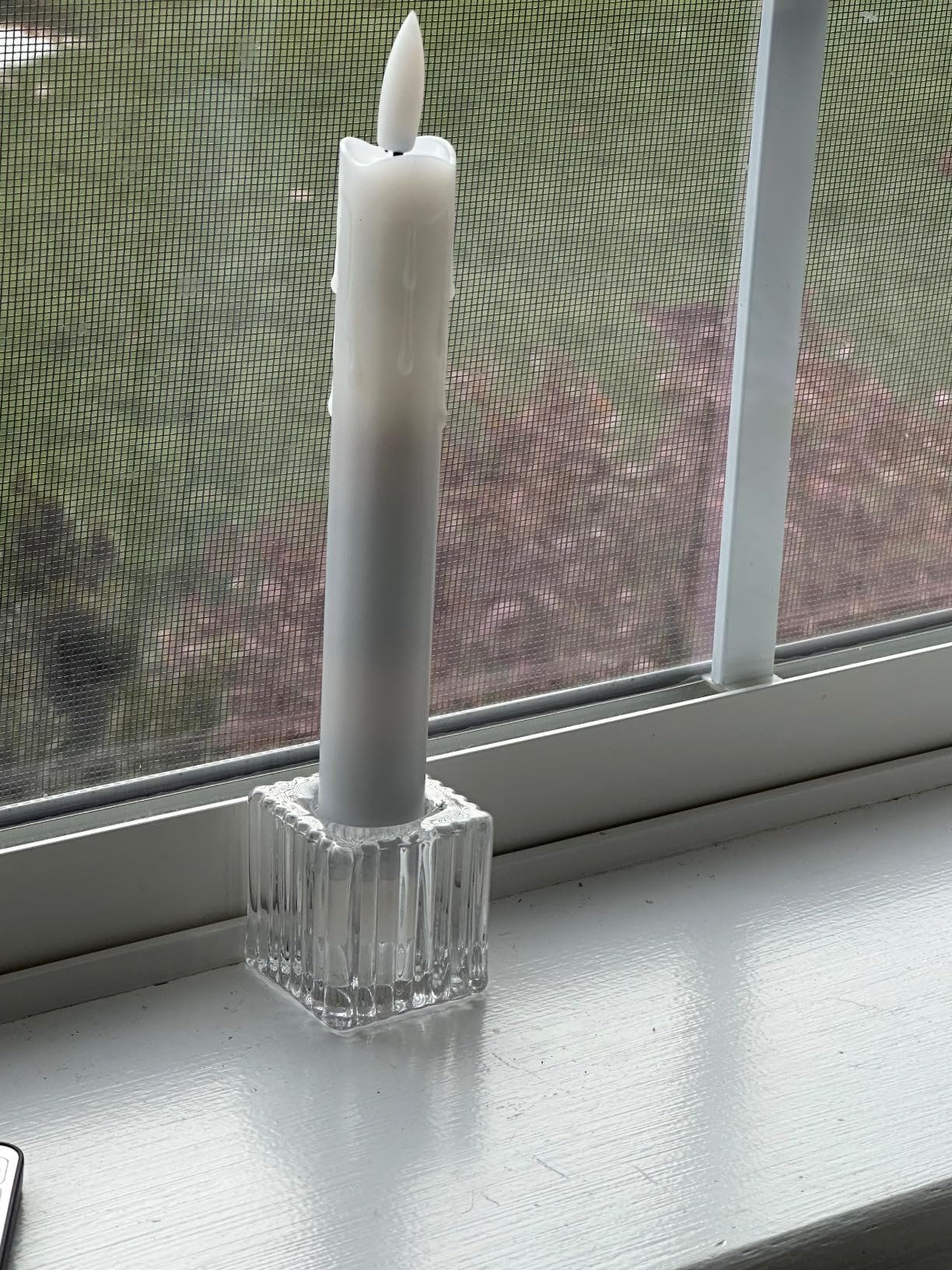Glear LETINE Glear Candlestick Holders Set of 12 - Elegant Cube Taper Candle ...