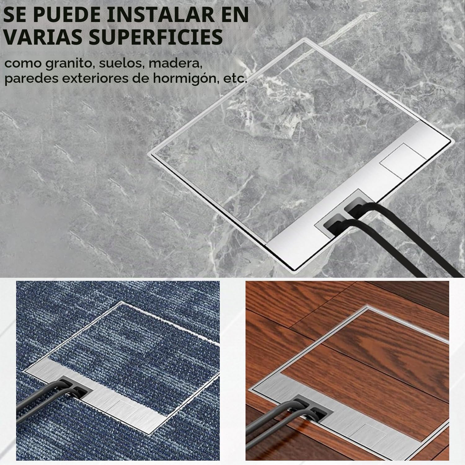 Toma de Corriente de Suelo 250V 16A Enchufe de Suelo Empotrable Impermeable