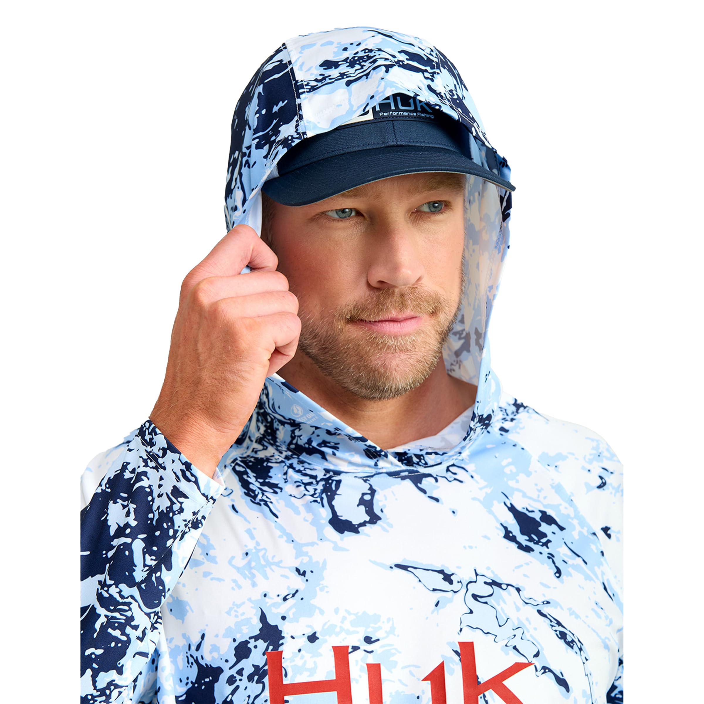 HUK Men's Pursuit Pattern Crew Sleeve, Performance Shirt