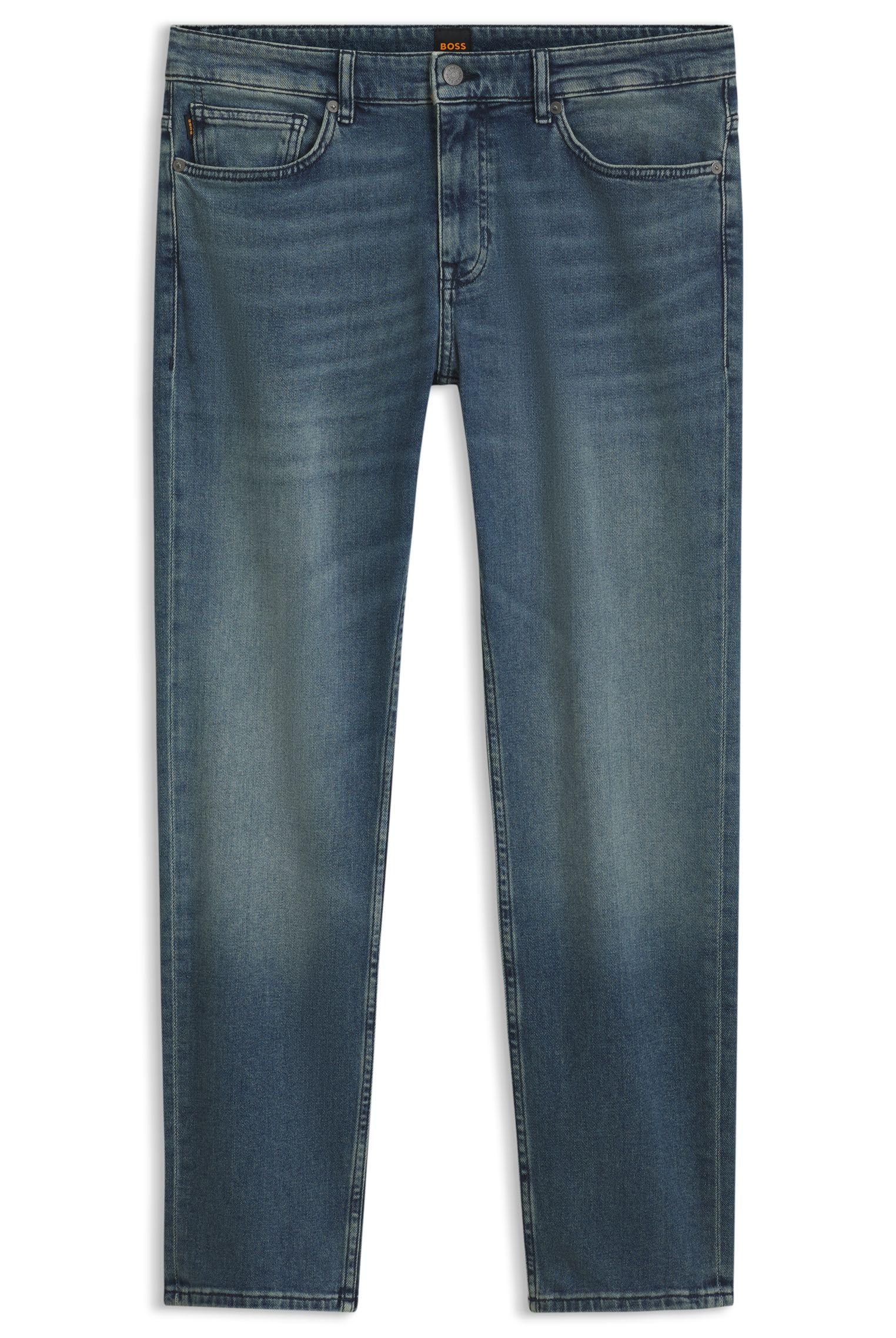 BOSS Delaware Slim Fit Jeans, Mid Wash, Size 36, Length Regular, Men