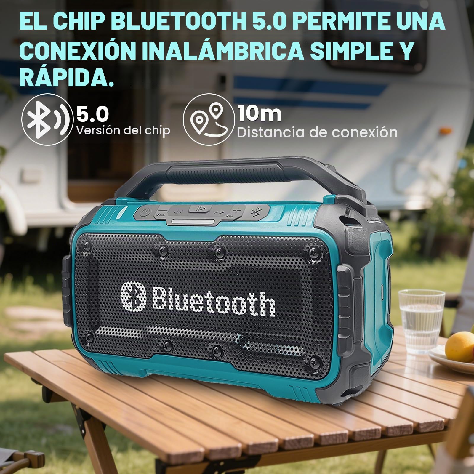 Paquete de 2 altavoces inalámbricos para baterías Makita de 18 V, Bluetooth, con altavoces dobles, panel de control intuitivo, para el hogar y fiestas (batería de 3000 mAh)