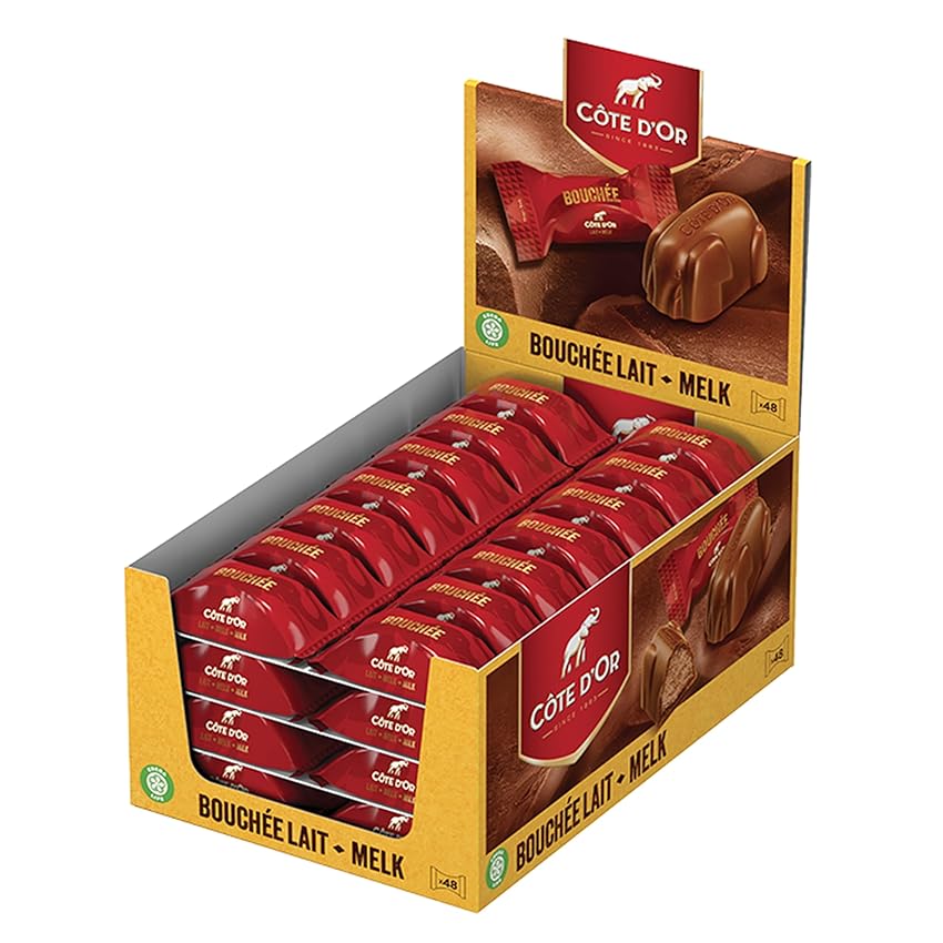 Immagine del prodotto Cote d'Or, Cioccolatino con Cioccolato al Latte, Cacao 100% Sostenibile, 48x25g (48 monoporzioni da 25g)