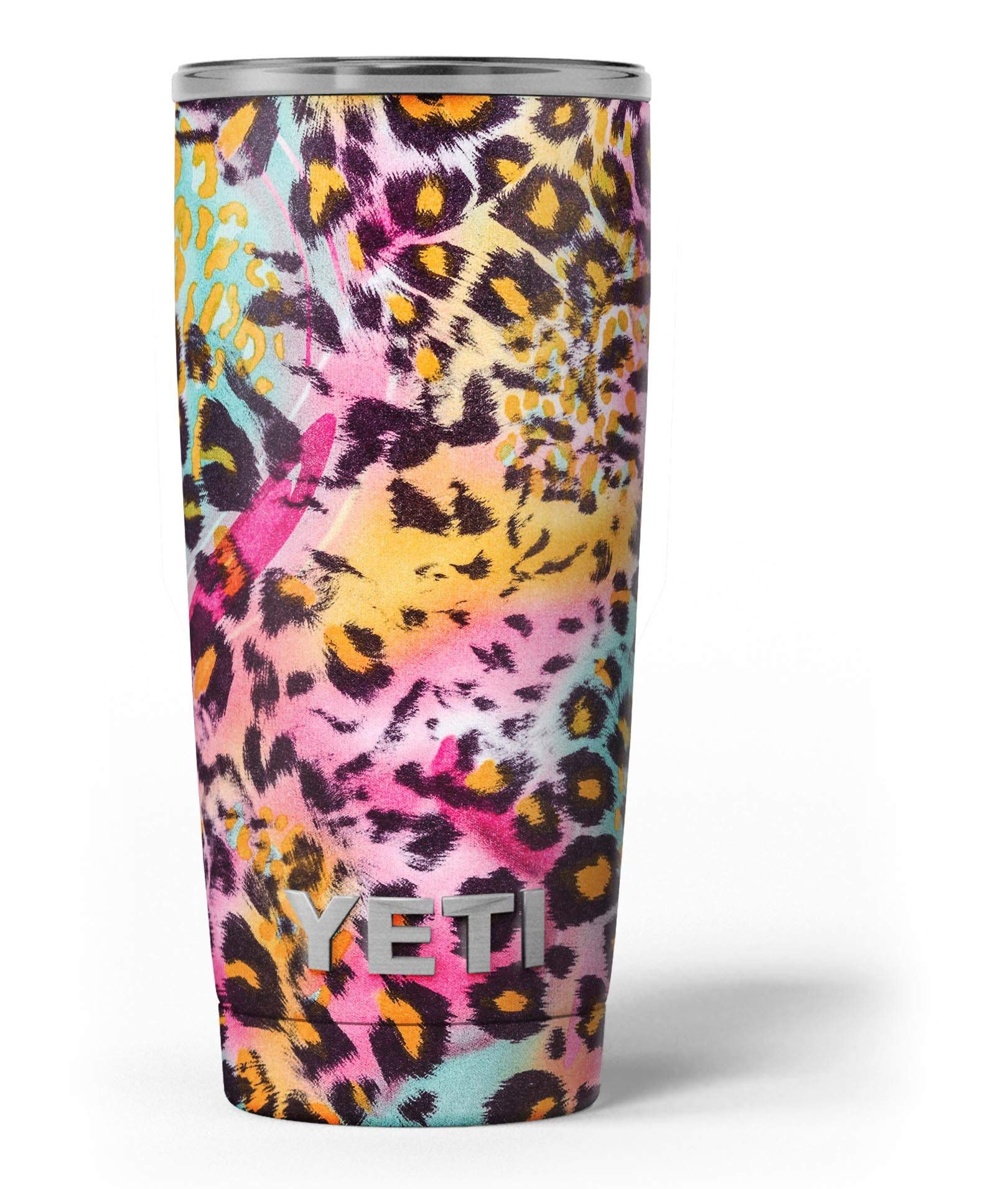 Design Skinz Rainbow Leopard Sherbert - Skin Decal Vinyl Wrap Kit Compatible with The Yeti Rambler Cooler Tumbler Cups