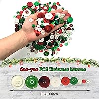 Vista 2 de Aproximadamente 600-700 piezas de botones navideños para manualidades con 2 y 4 agujeros, botones redondos para manualidades para decoraciones
