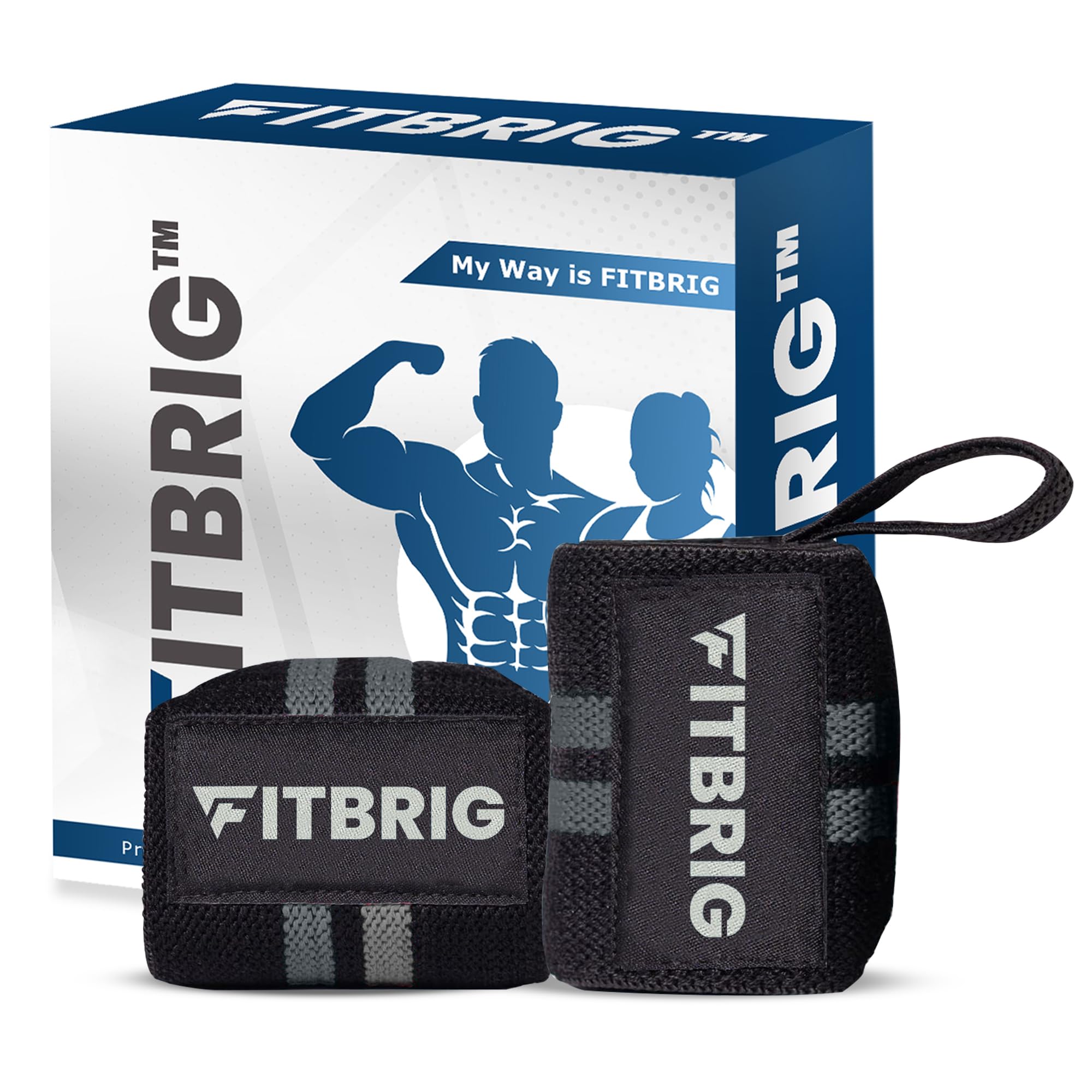 FITBRIG Wrist Supporter for Gym 2 Layer wristband with Thumb Loop Straps Wrist Wrap Gym Accessories Hand Grip Sports Straps for Weight and Heavy Exercise Hand Support (Pack of 2) Grey (B0CG1BBXLK) Amazon Price History, Amazon Price Tracker