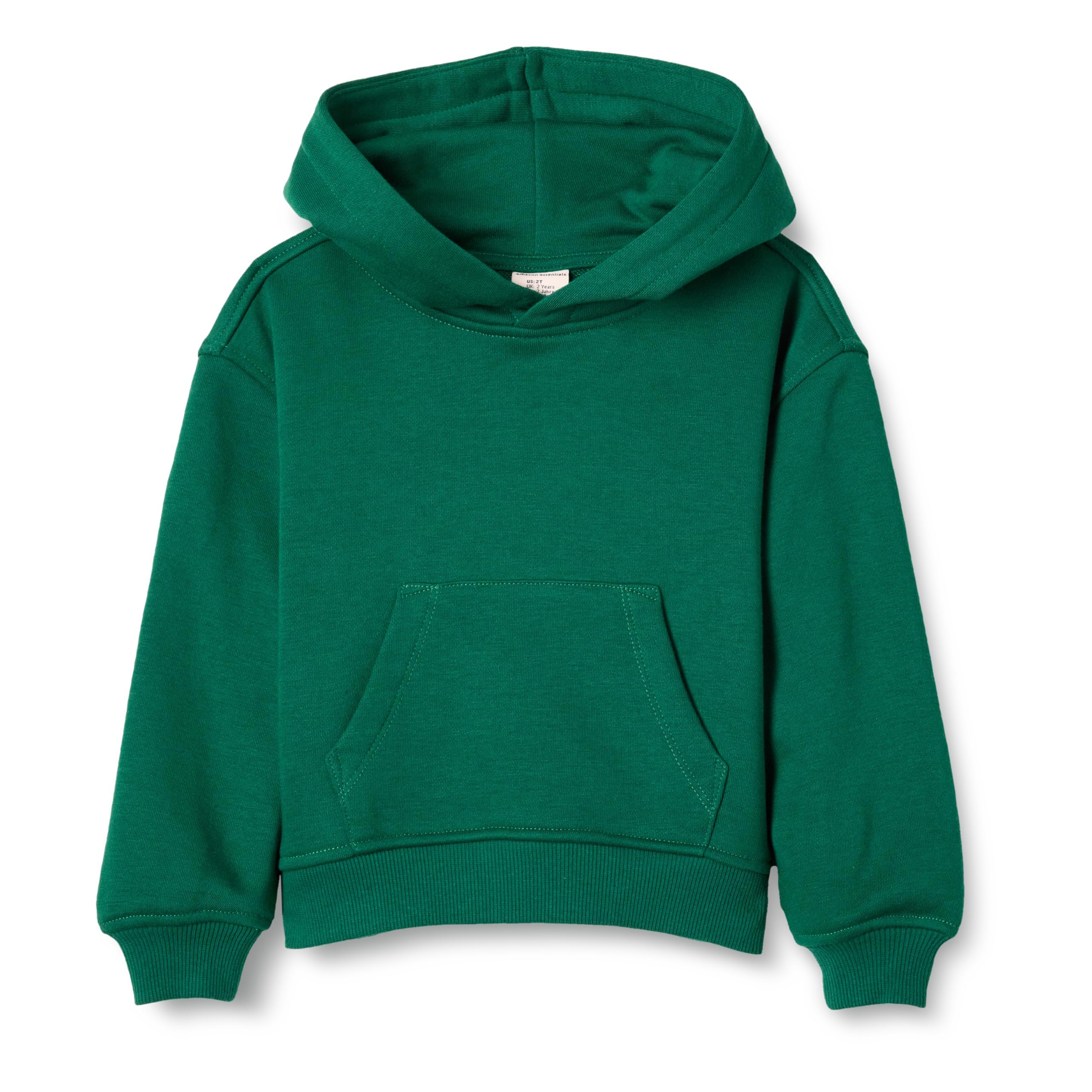 Amazon Essentials Unisex Kids' Oversized Drop Shoulder Hoodie, Dark Green, Large